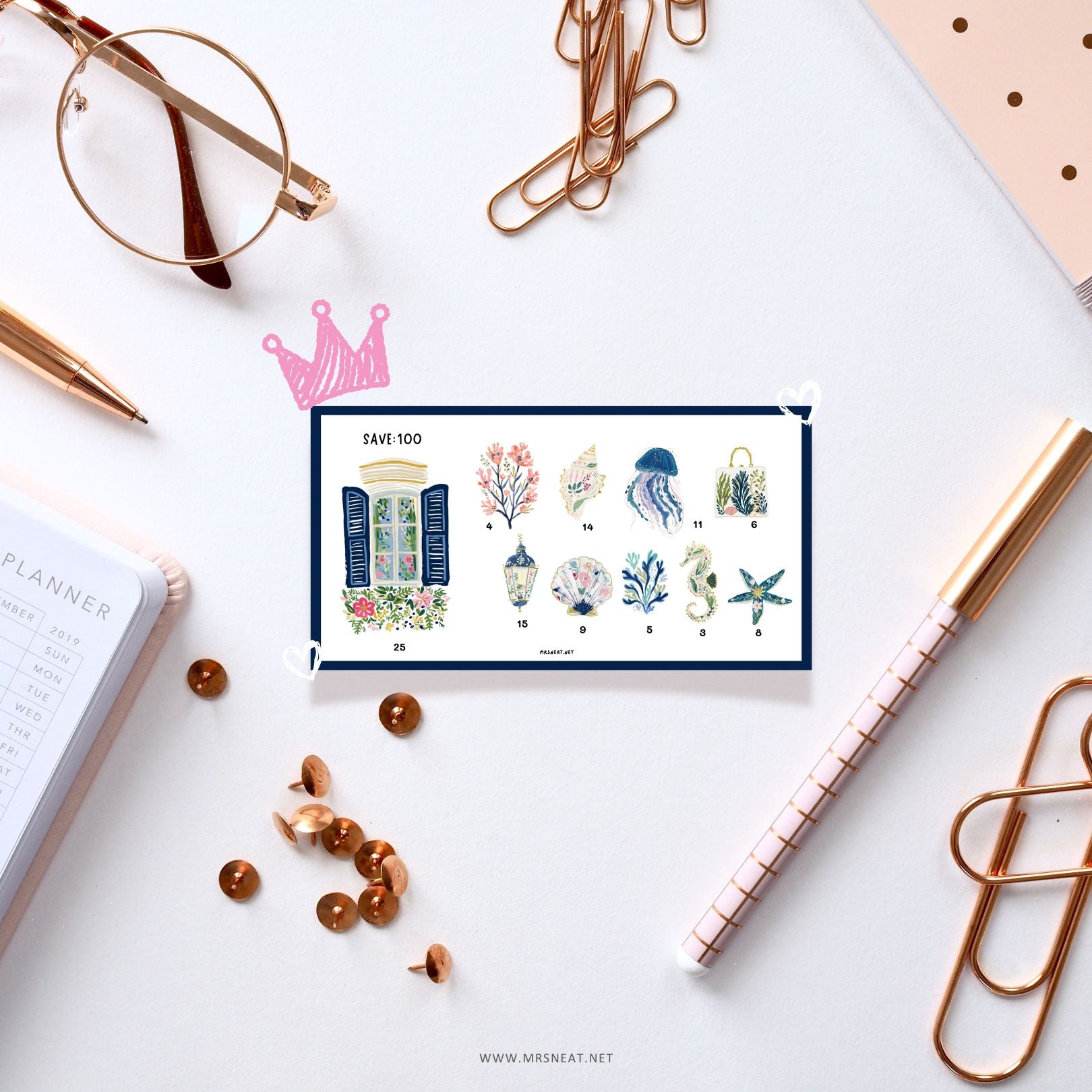 Stunning Blue Navy A6 Sea Mini Savings Challenge to Make every penny count with style and charm.