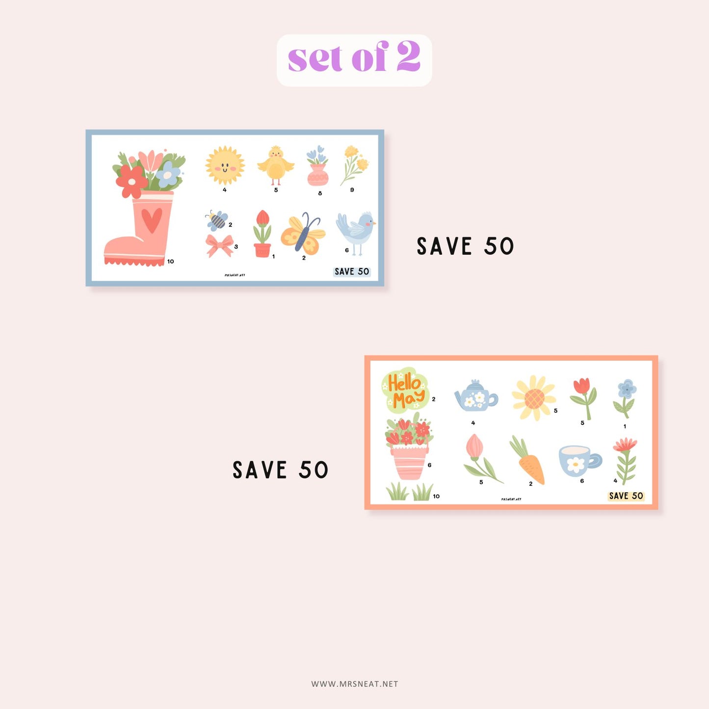 Spring Savings Challenge, Tiny Mini Savings Challenge, Printable, Digital Download, 2 Challenges, A6, Budget Tracker, Savings Tracker, Money Tracker, Money Game, Low Income Savings Challenge, Low Income Budget Tracker, Cash Stuffing