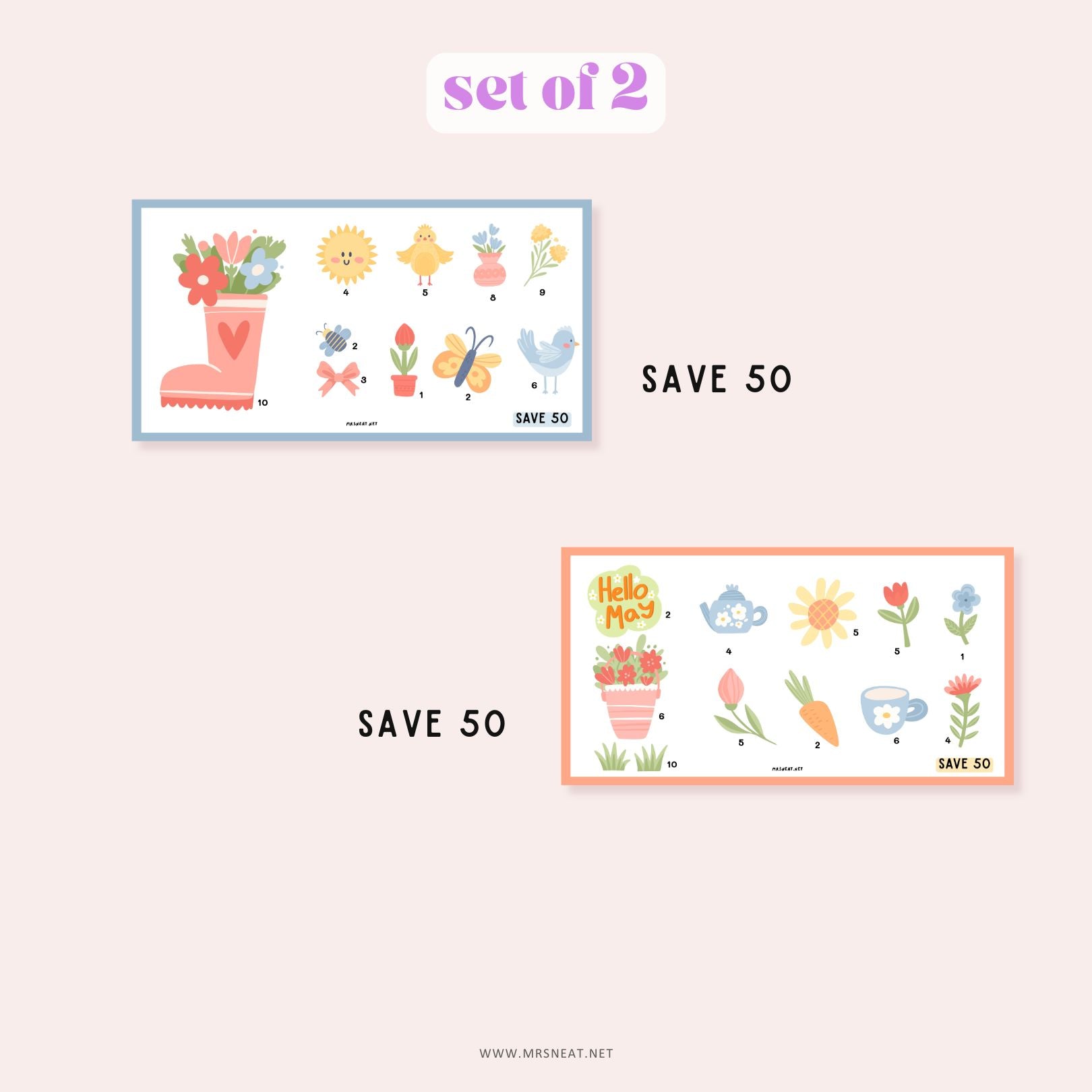 Spring Savings Challenge, Tiny Mini Savings Challenge, Printable, Digital Download, 2 Challenges, A6, Budget Tracker, Savings Tracker, Money Tracker, Money Game, Low Income Savings Challenge, Low Income Budget Tracker, Cash Stuffing