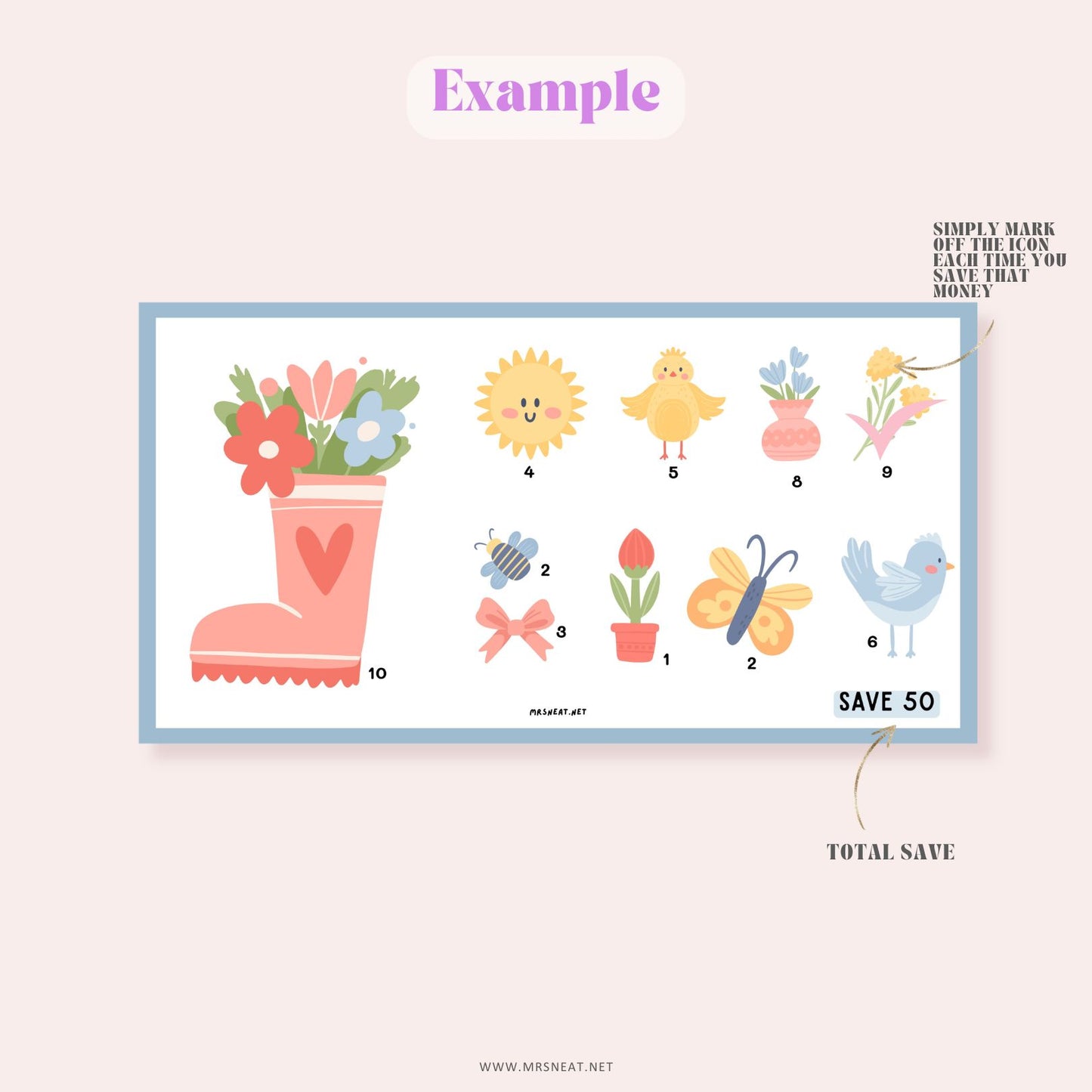 Spring Savings Challenge, Tiny Mini Savings Challenge, Printable, Digital Download, 2 Challenges, A6, Budget Tracker, Savings Tracker, Money Tracker, Money Game, Low Income Savings Challenge, Low Income Budget Tracker, Cash Stuffing
