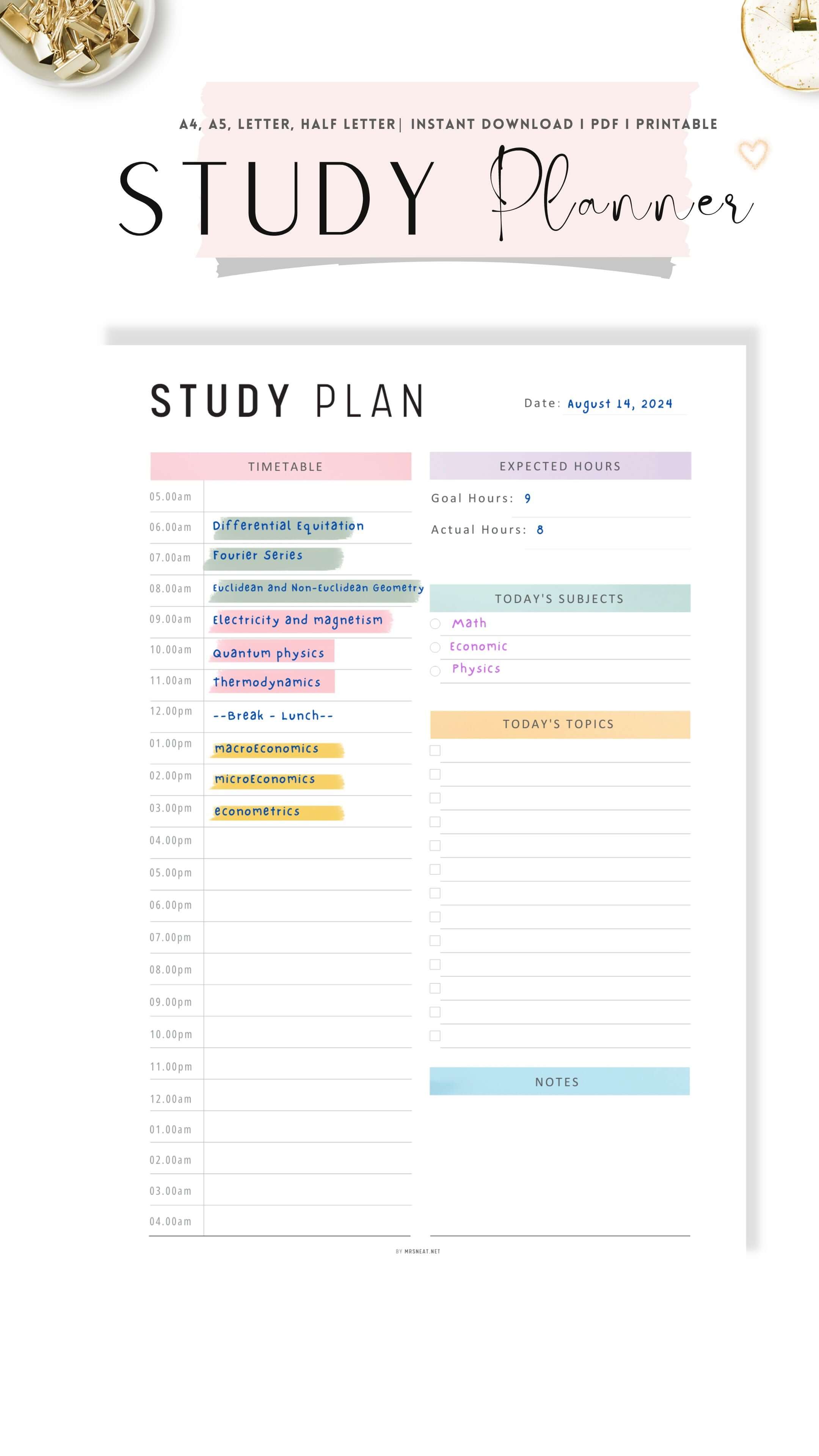 Rooutine Study Planner Example View full details