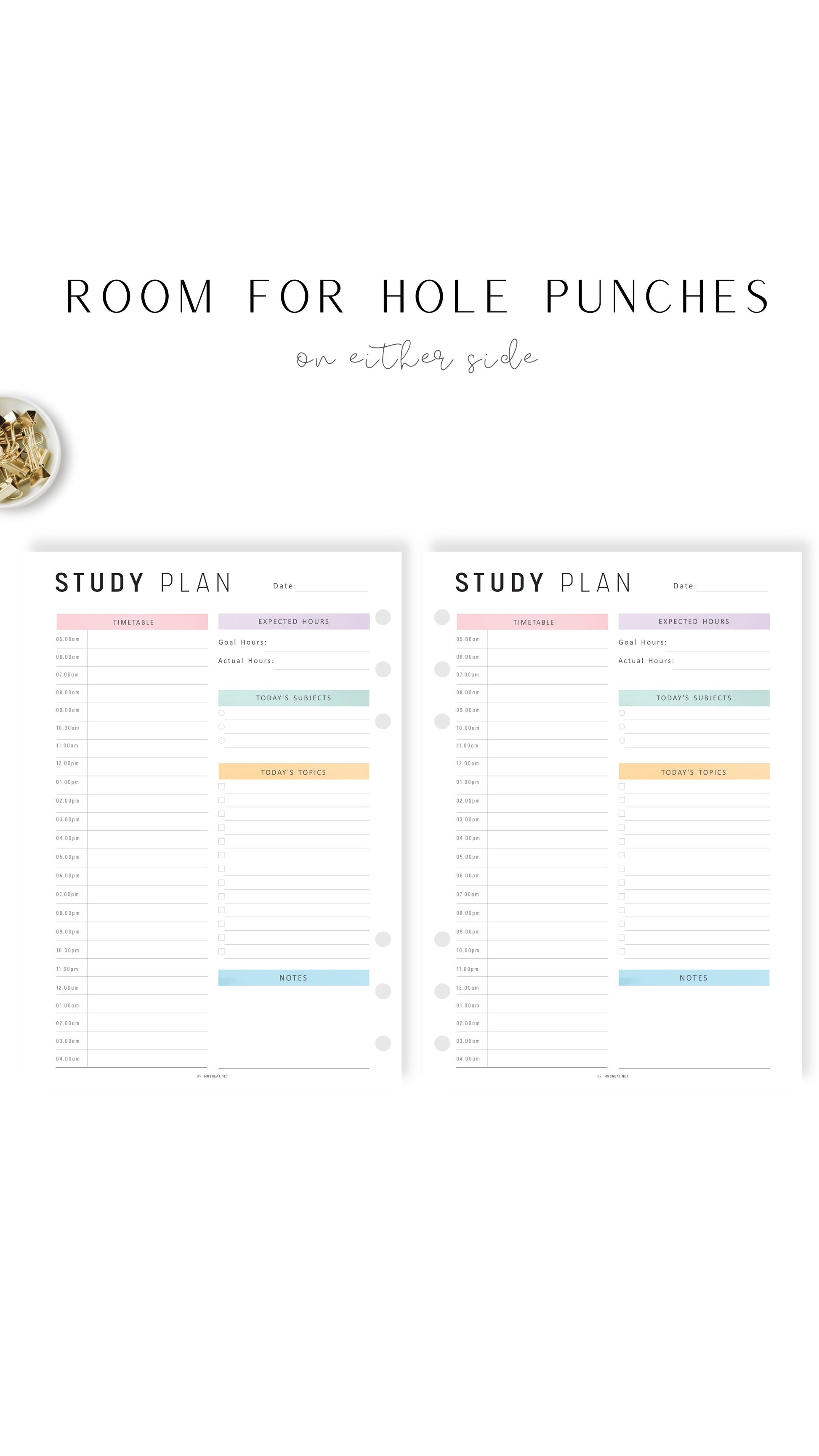 Colorful Daily Study Planner Template PDF