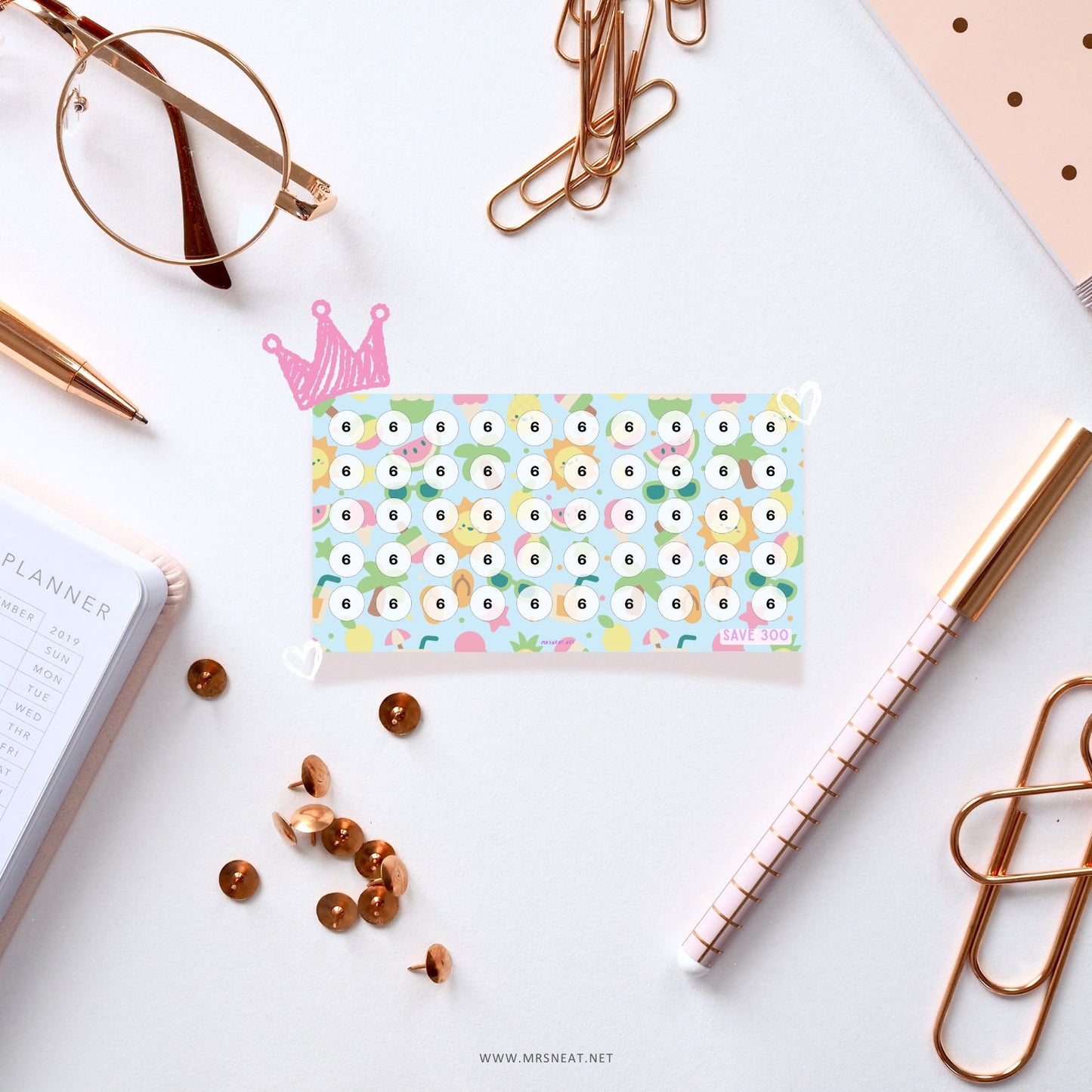 Summer Savings Challenge Fruit Theme for Low Income Savings, Save 300