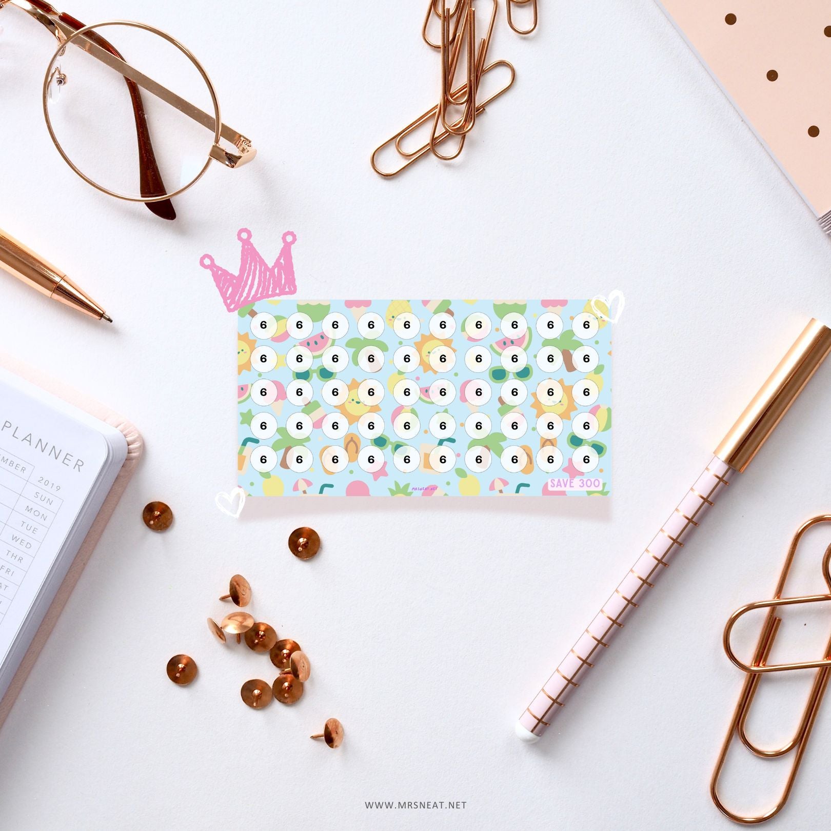 Summer Savings Challenge Fruit Theme for Low Income Savings, Save 300