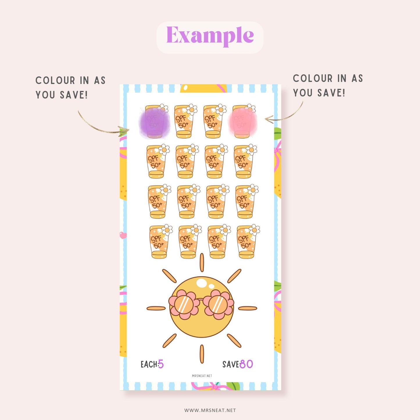 Cute Colorful A6-sized Mini Savings Challenge inserts fit perfectly in your binder system, making them ideal for organizing your cash stuffing envelopes and tracking your weekly or monthly savings journey.