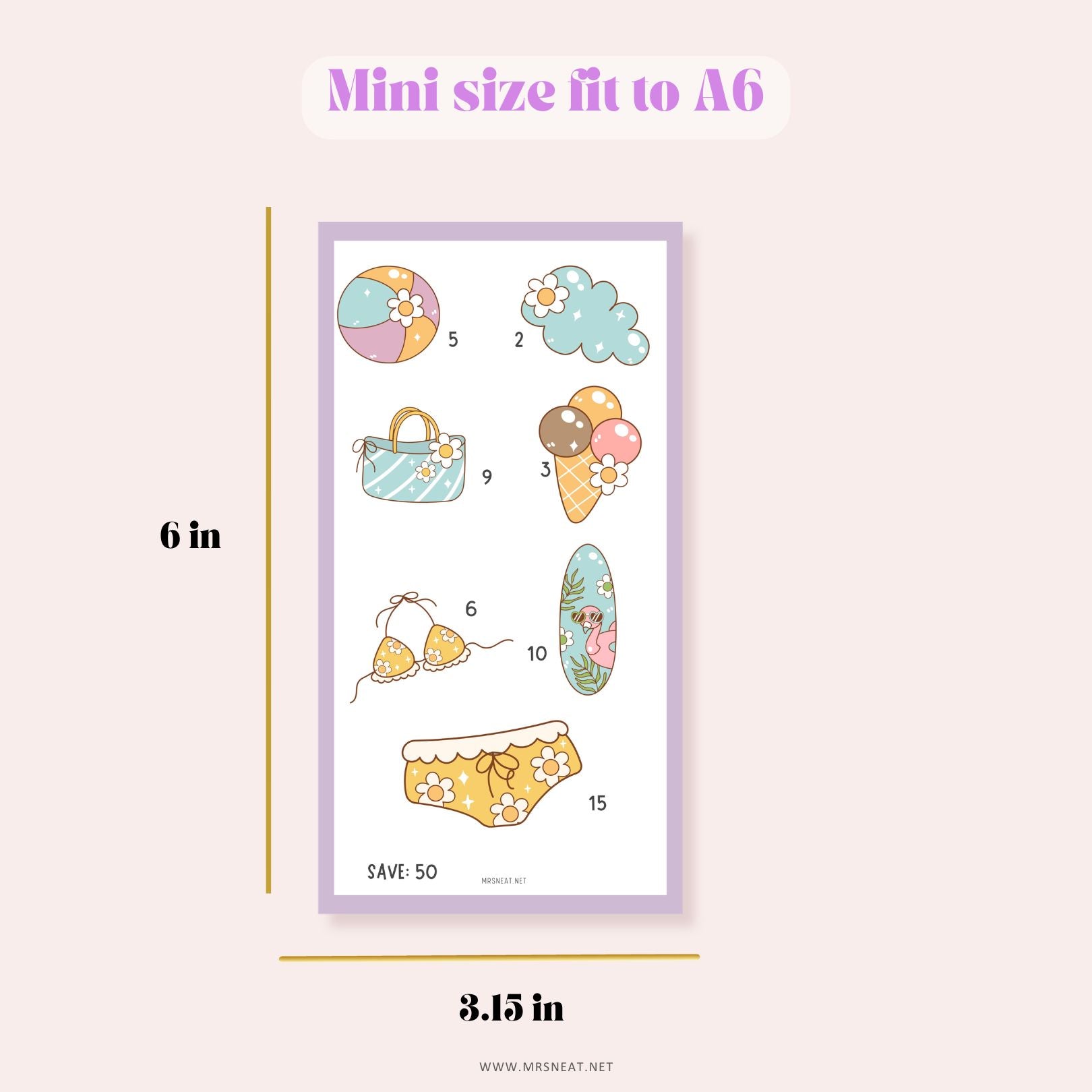 Super Cute Soft Purple A6-sized inserts fit perfectly in your binder system, making them ideal for organizing your cash stuffing envelopes and tracking your weekly or monthly savings journey.
