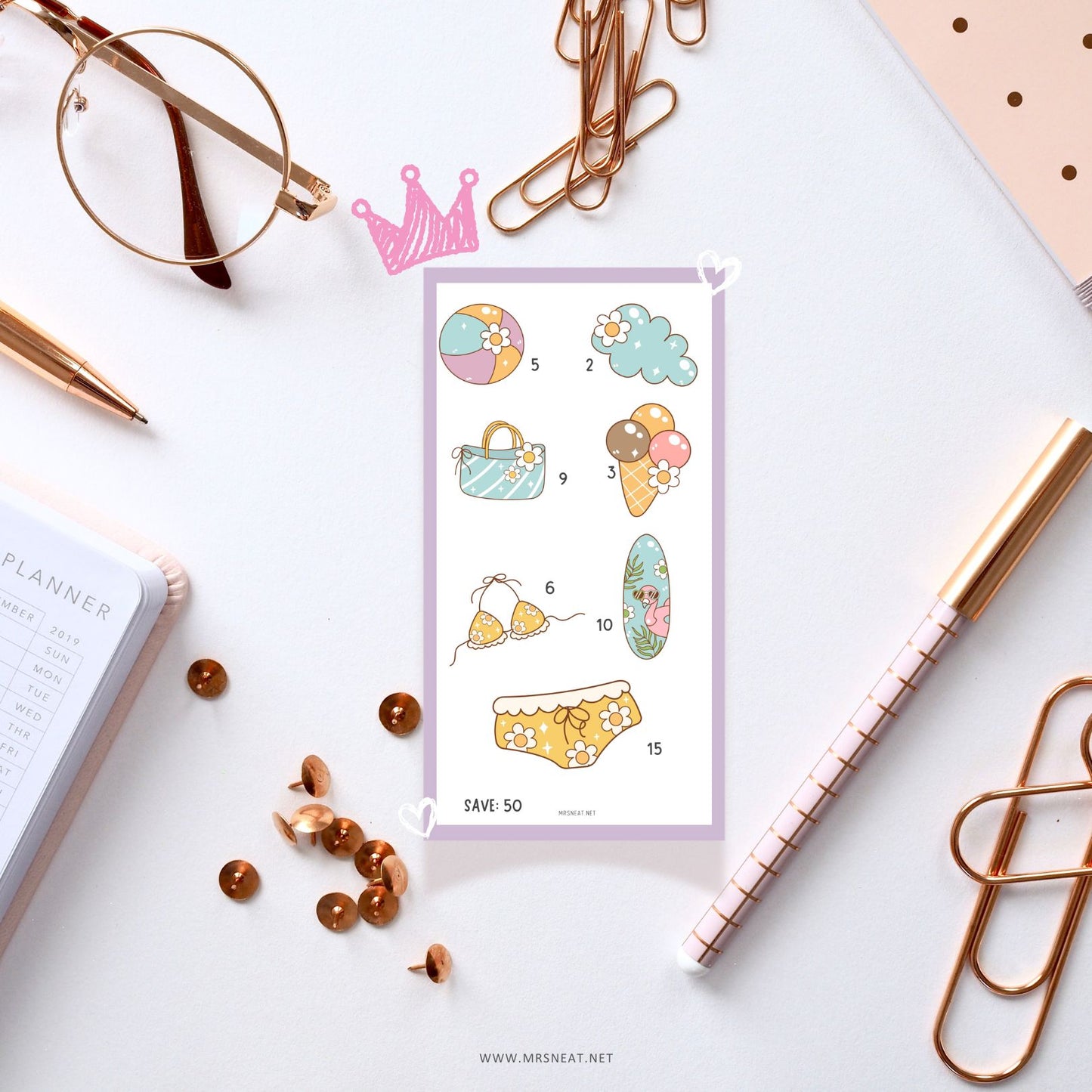 Cute Pastel Lilac Mini Savings Challenge A6-sized inserts fit perfectly in your binder system, making them ideal for organizing your cash stuffing envelopes and tracking your weekly or monthly savings journey.