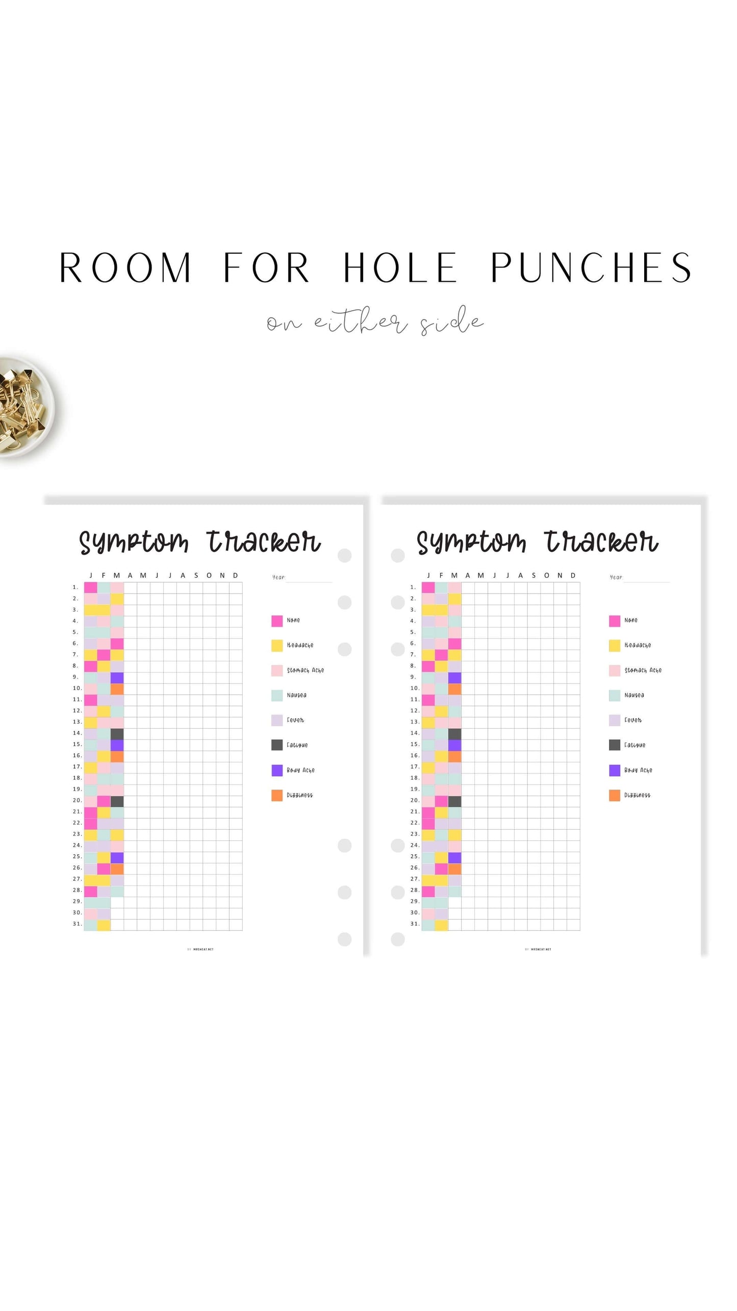 Printable Symptom Tracker in Pixels