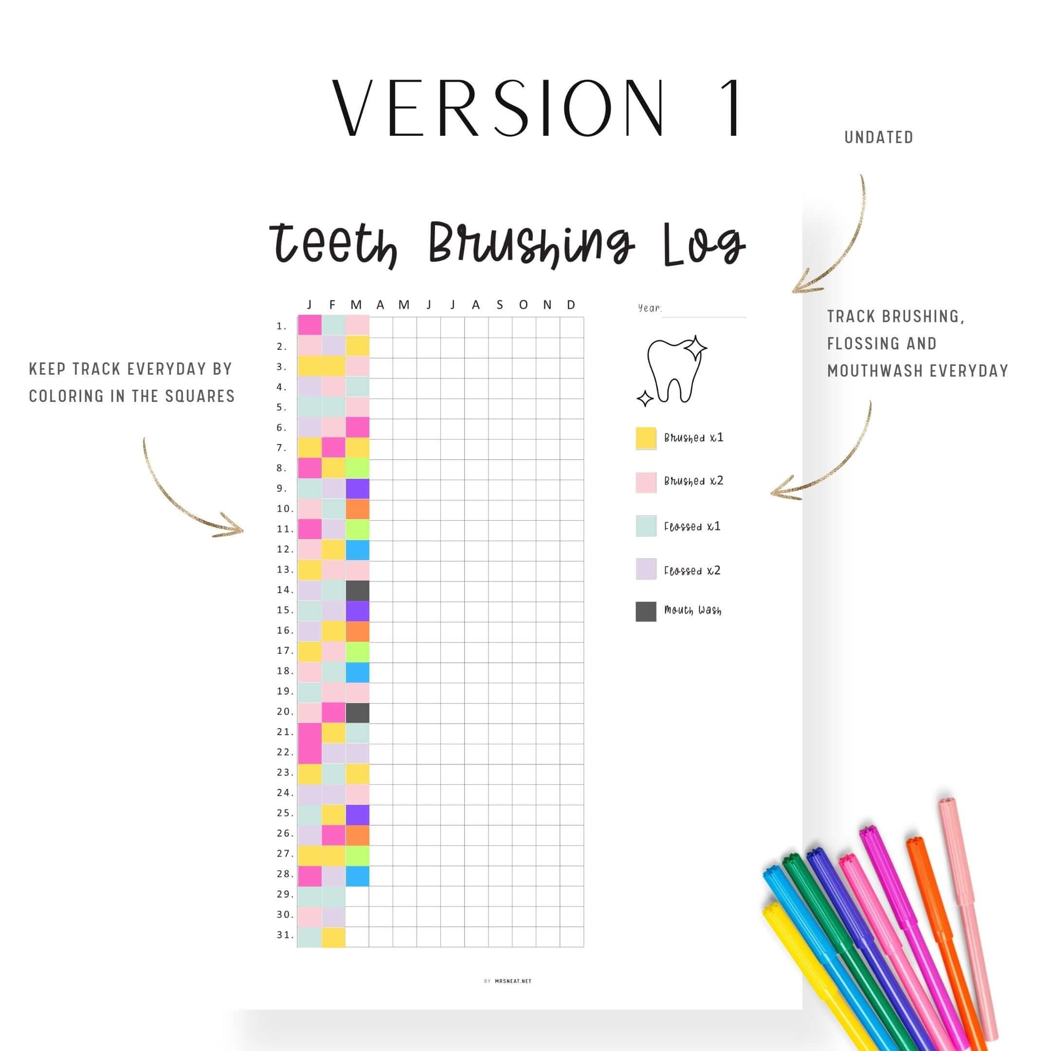 Teeth Brushing Checklist Printable – mrsneat