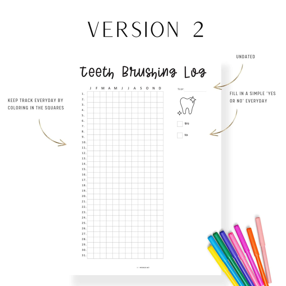 Teeth Brushing Checklist Printable – mrsneat