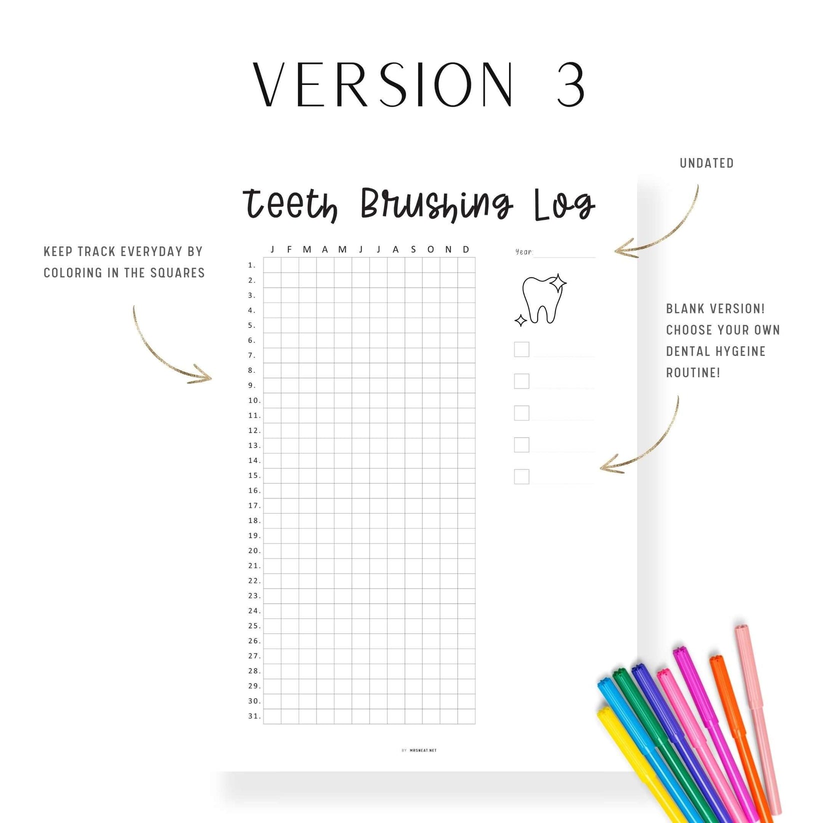 Teeth Brushing Checklist Printable Mrsneat