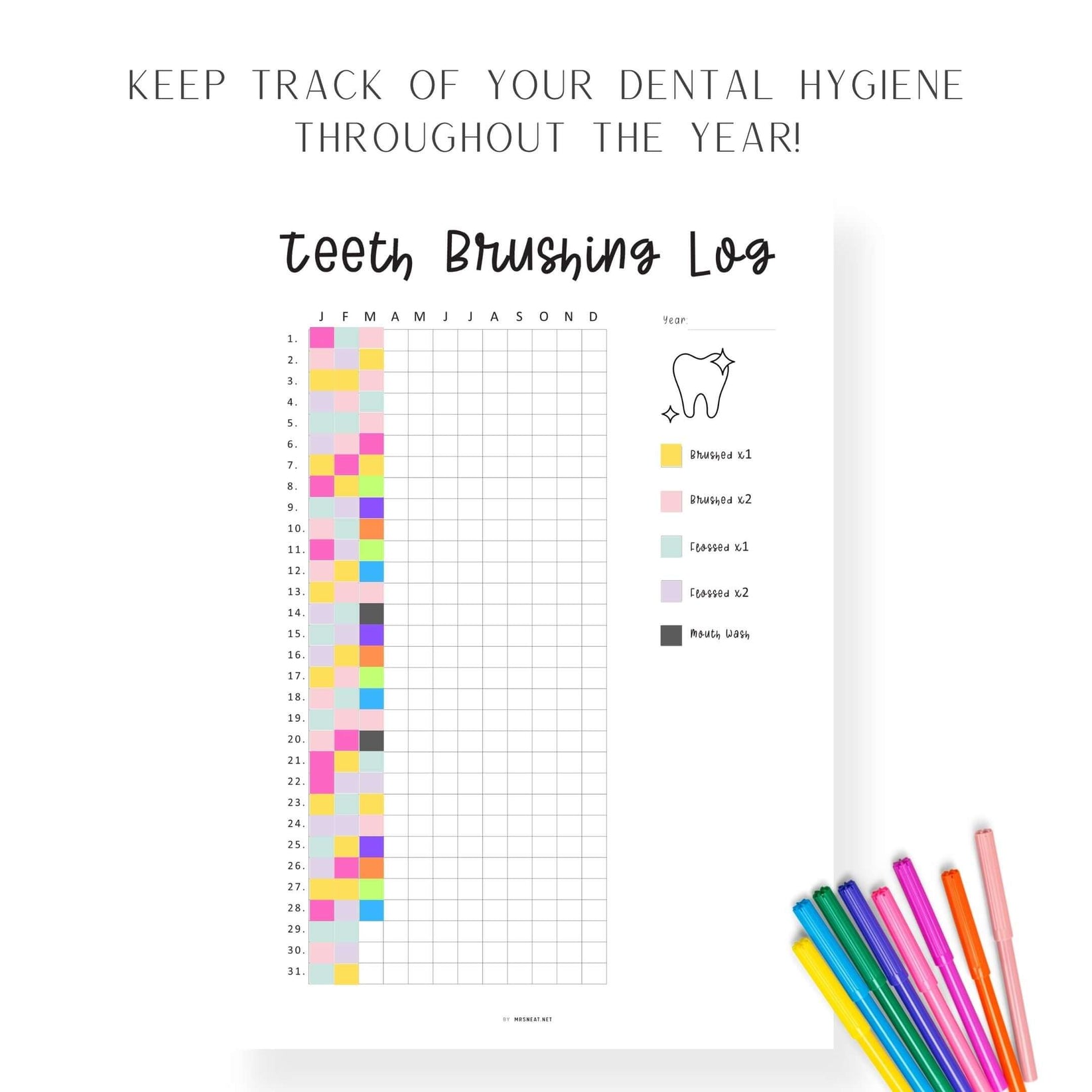 Teeth Brushing Checklist Printable Mrsneat