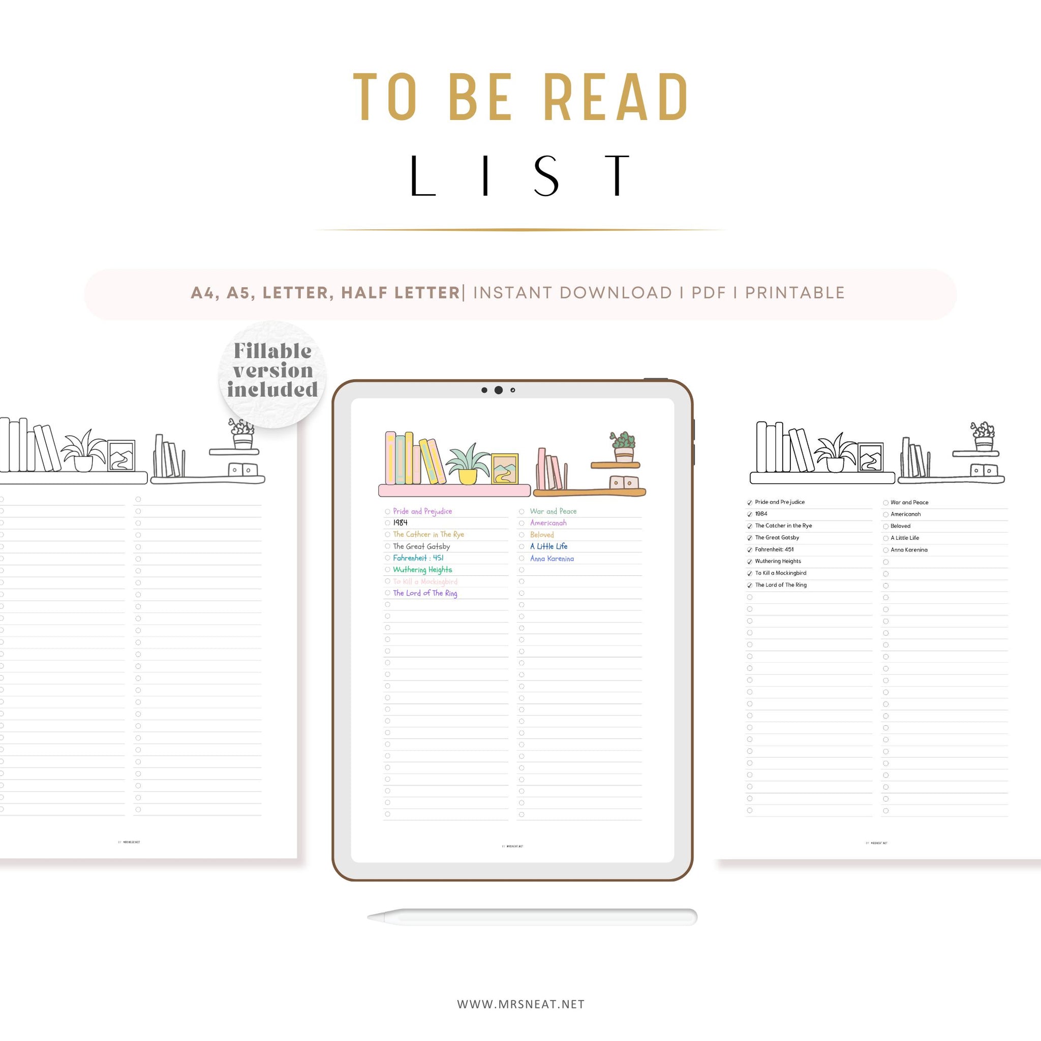 To Be Read List TBR List Printable M525 Mrsneat to-be-read-list-tbr-list-printable-m525-mrsneat