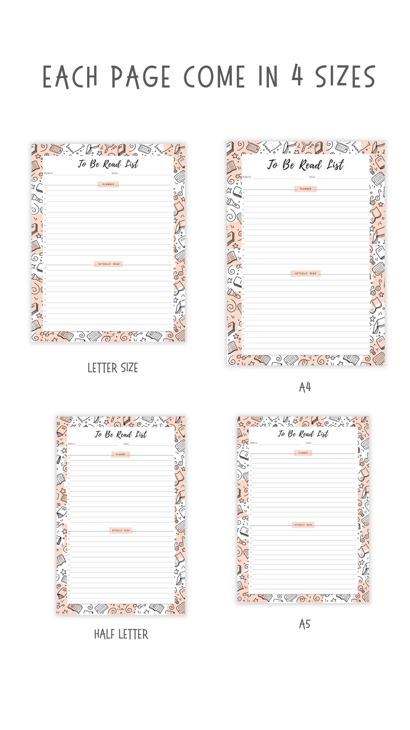 To Be Read List Template PRINTABLE M423 mrsneat