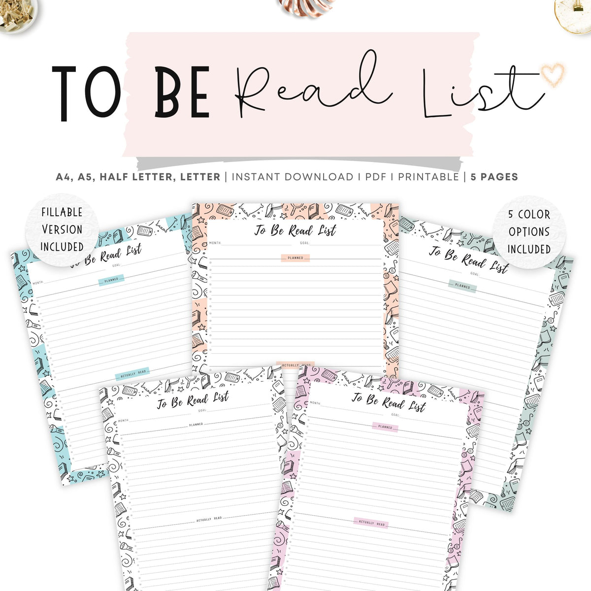 View Read List Example To Be Read List Template PRINTABLE - M423 – mrsneat