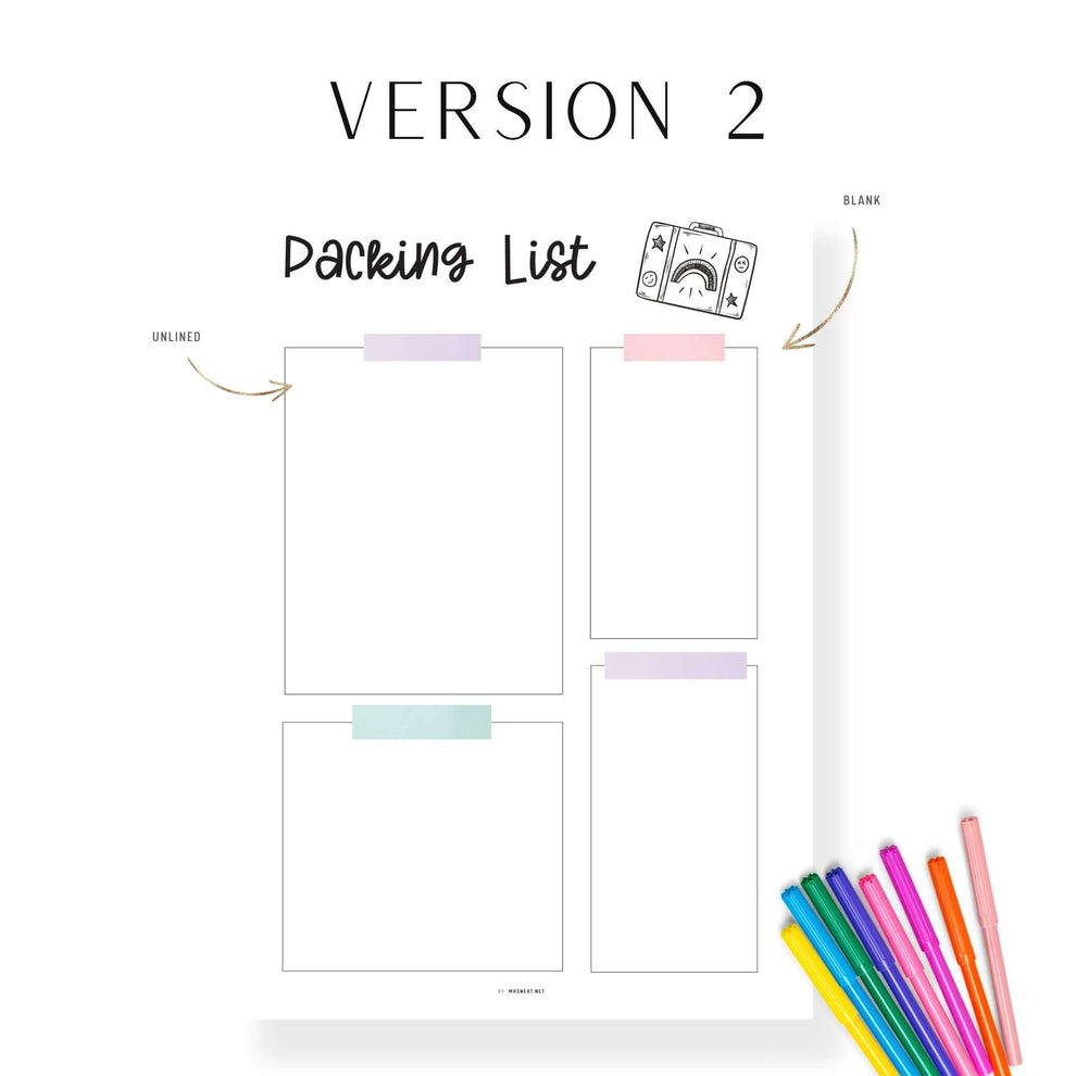 Travel Packing List Printable – mrsneat