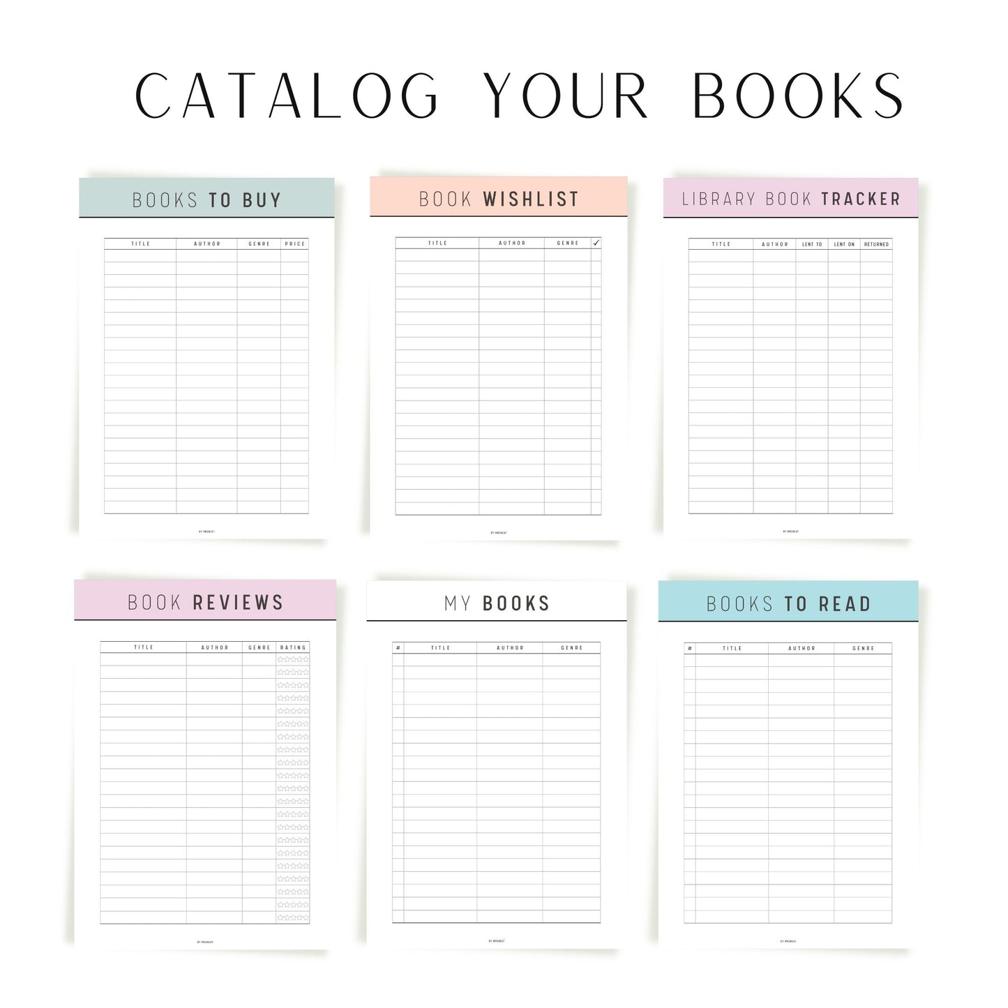 Colorful Book Catalog Template Printable