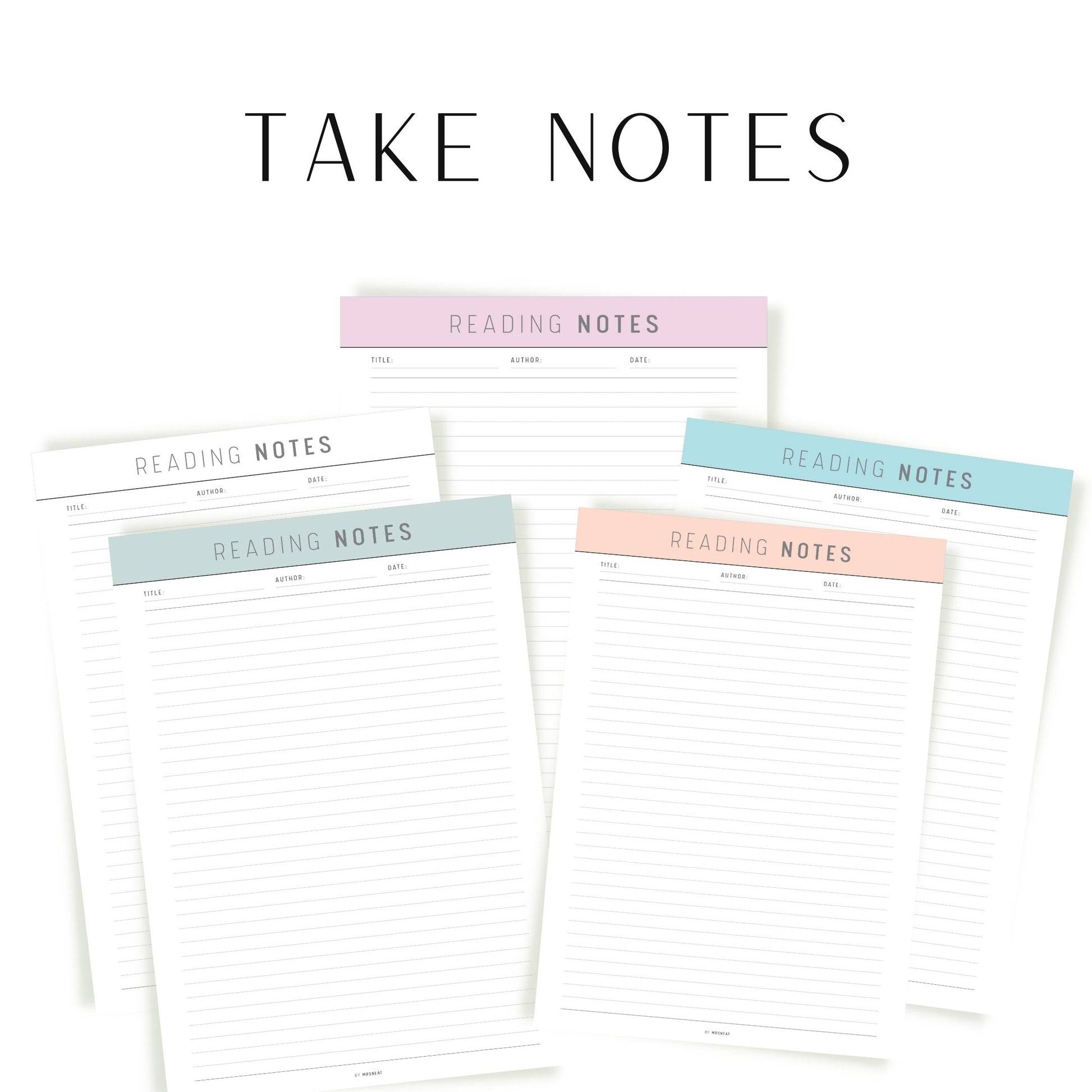 Colorful Reading Notes Template