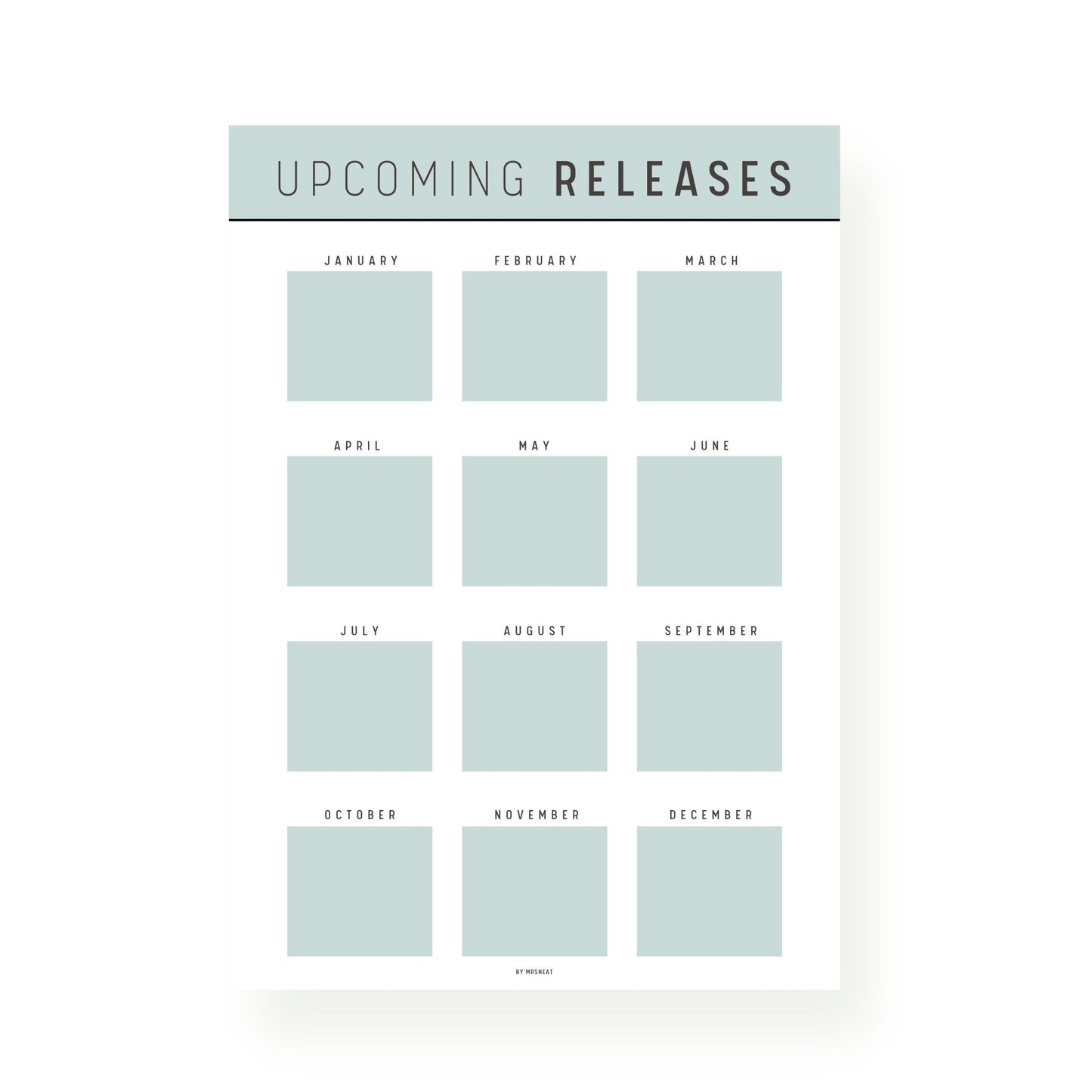 Green Upcoming Releases Books Template Printable