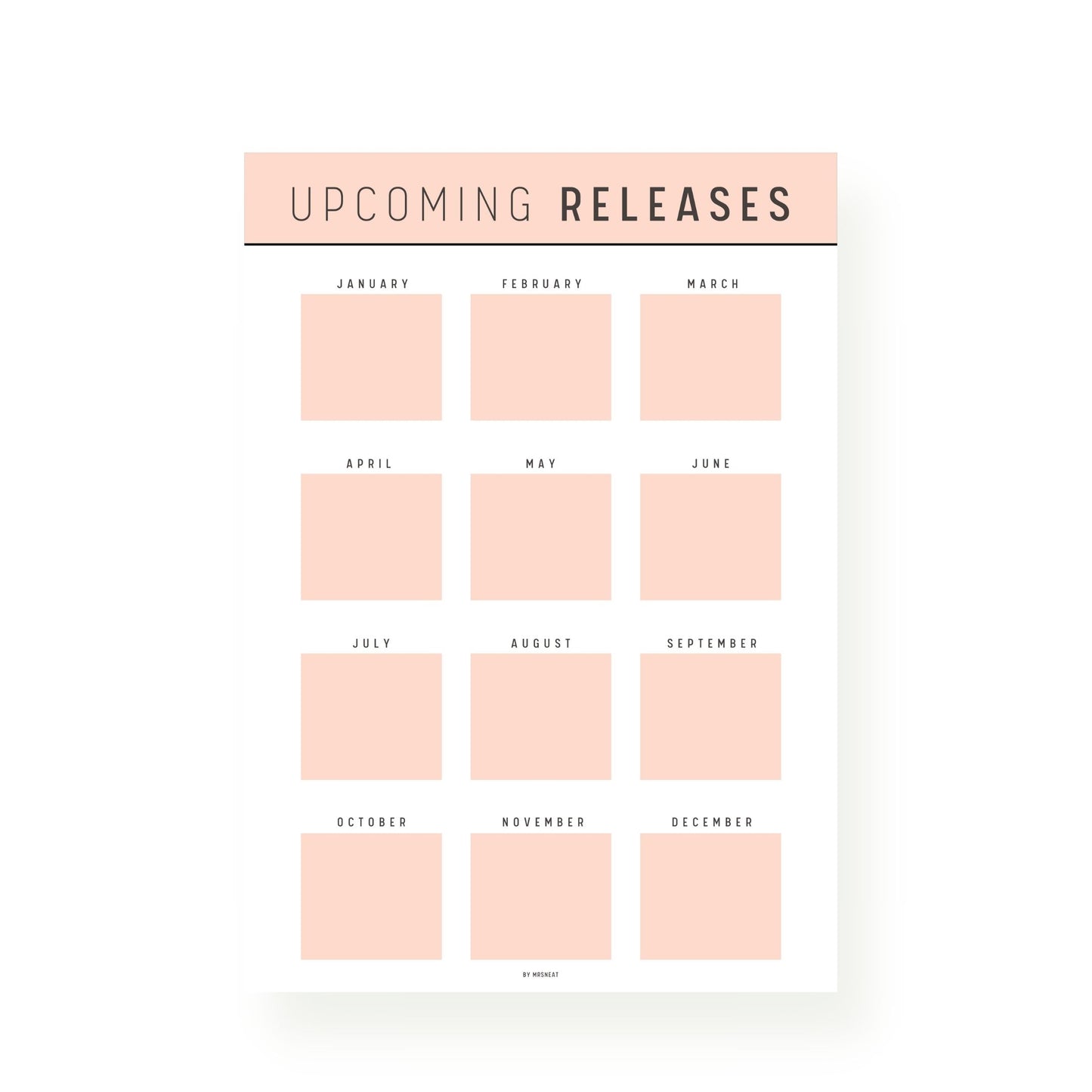 Orange Upcoming Releases Books Template Printable