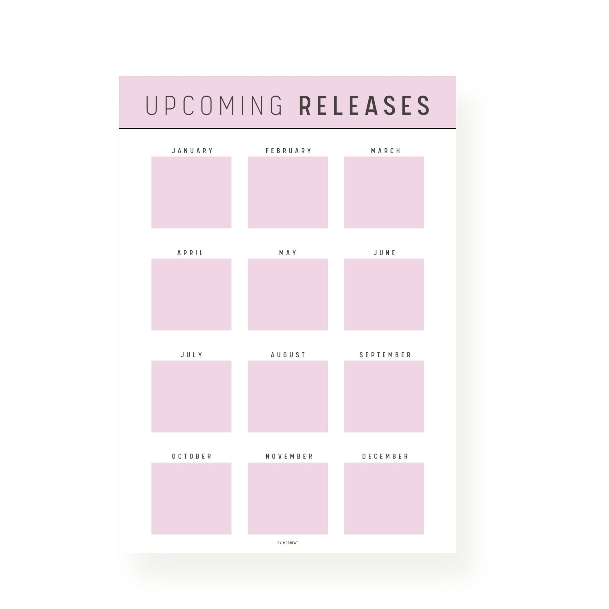 Purple Upcoming Releases Books Template Printable