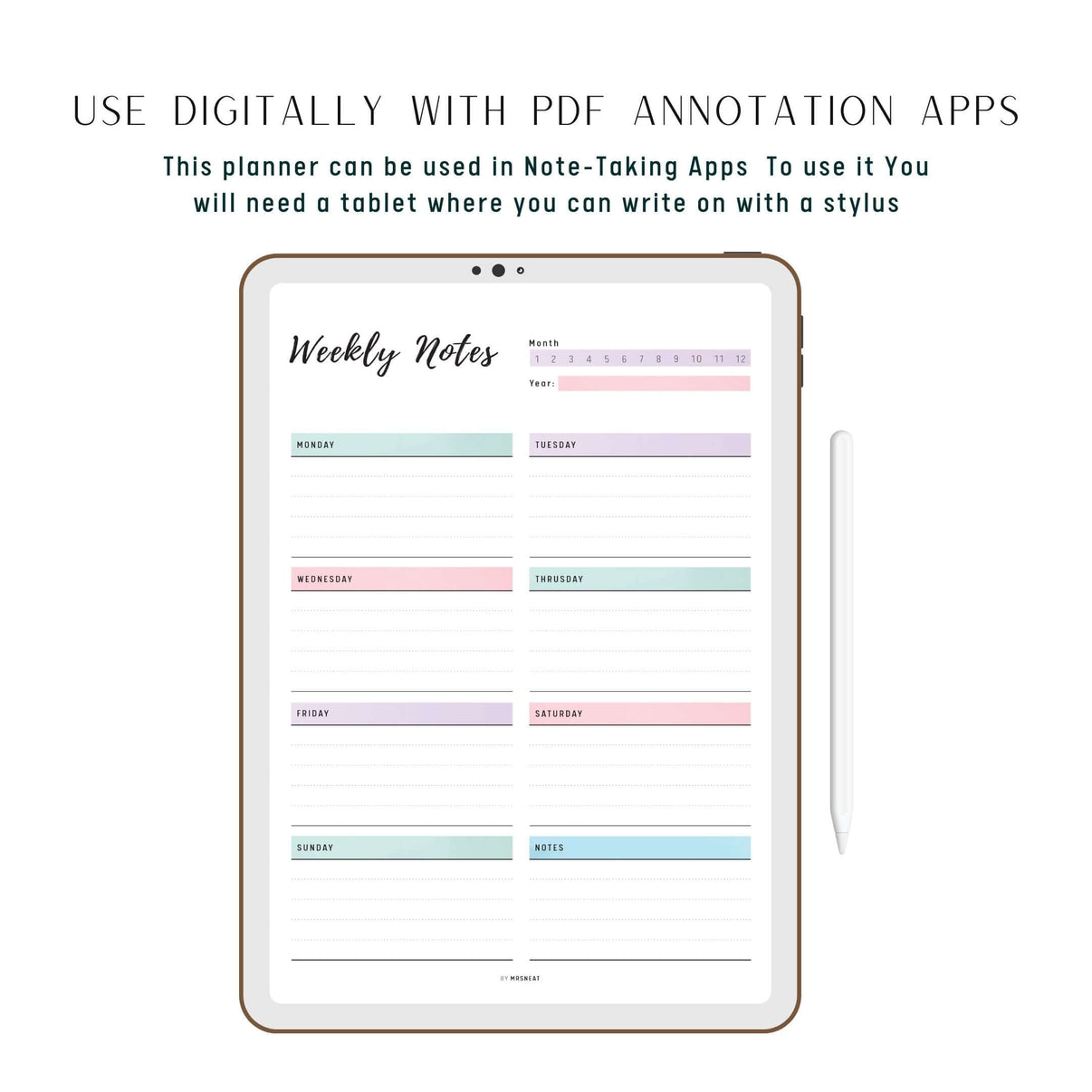 Weekly Notes Template Printable – mrsneat