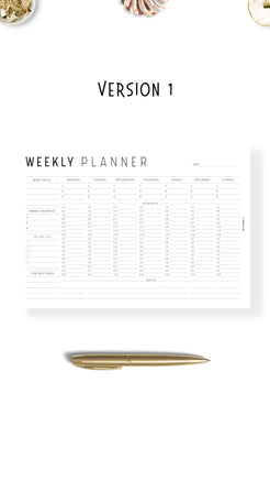 Colorful Weekly Hourly Planner Template Printable – mrsneat