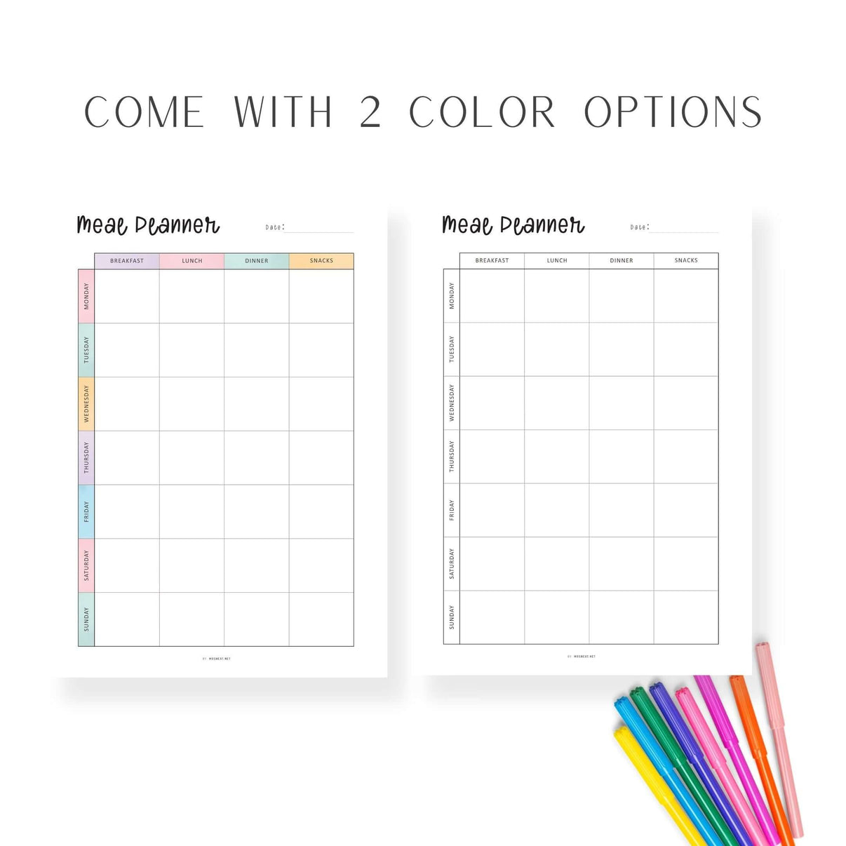 Printable Weekly Meal Planner Mrsneat