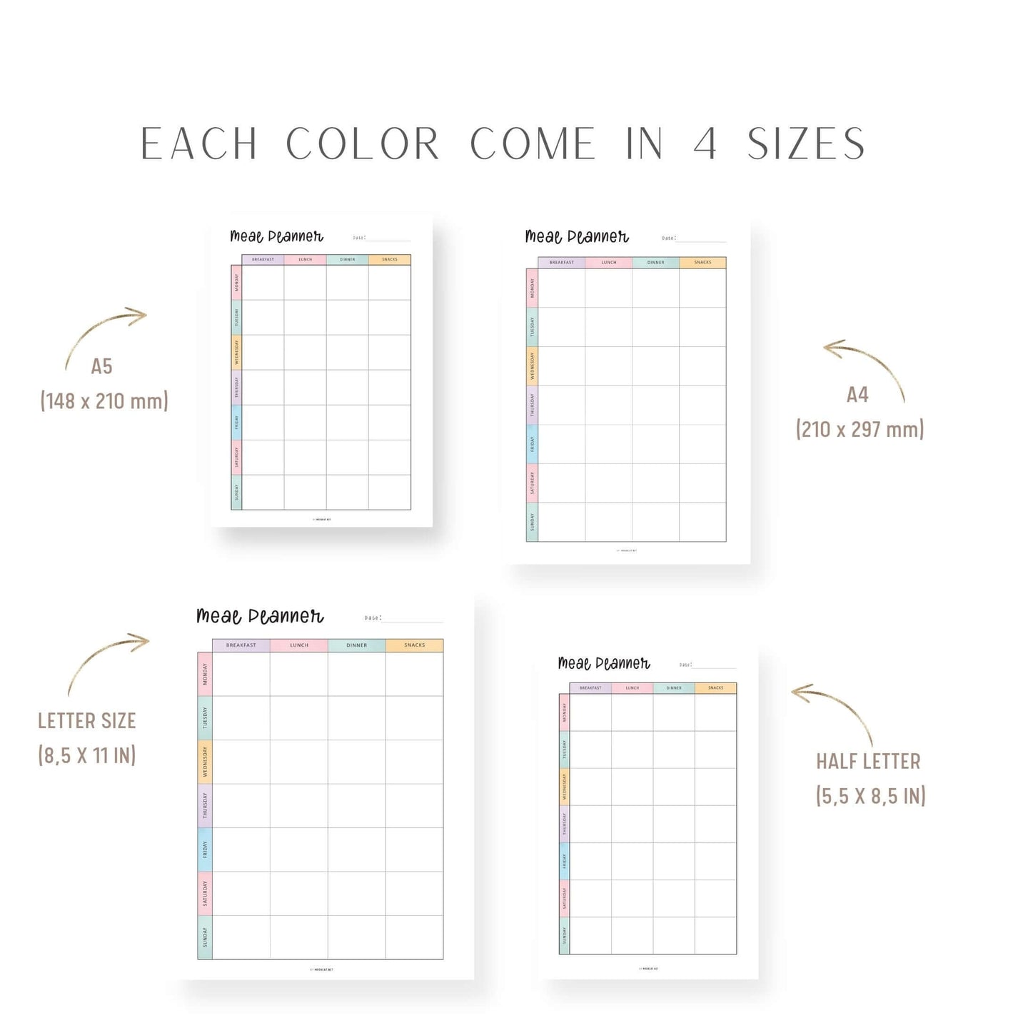 Printable Weekly Meal Planner Mrsneat