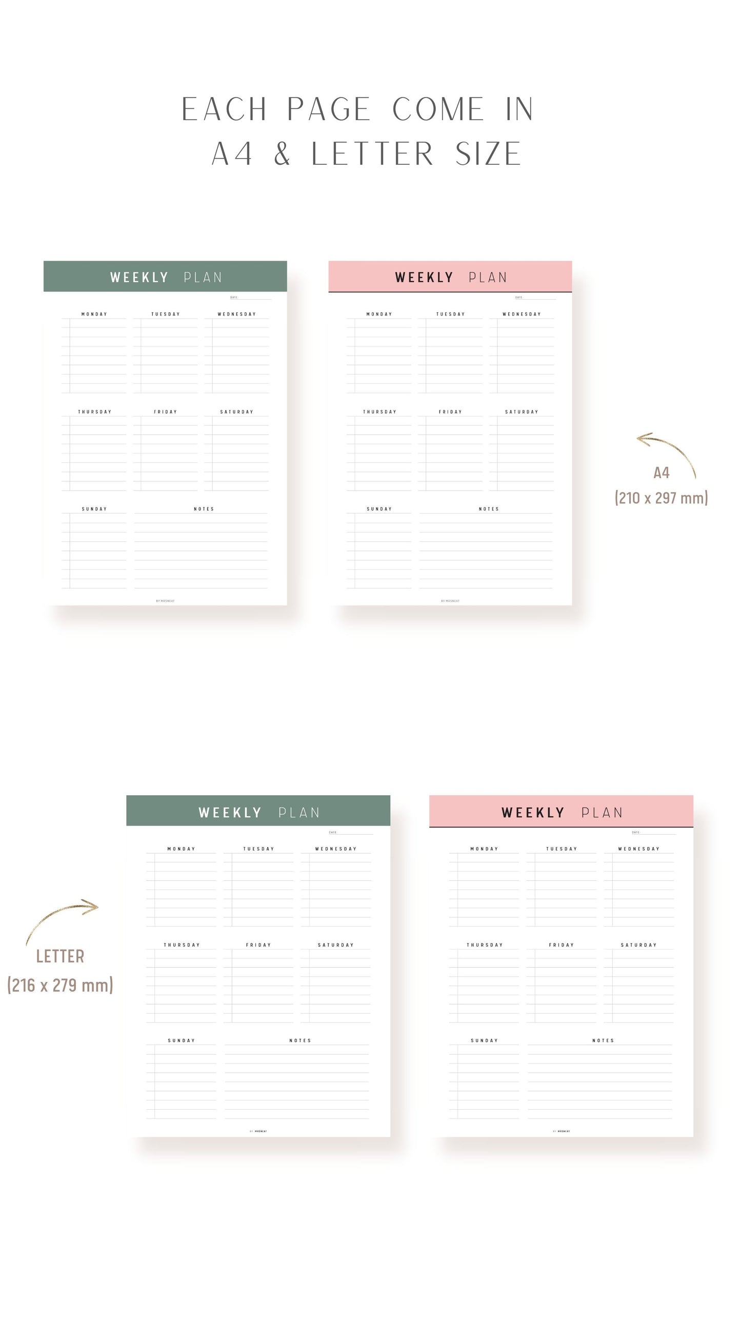 Colorful Printable Weekly Planner Template