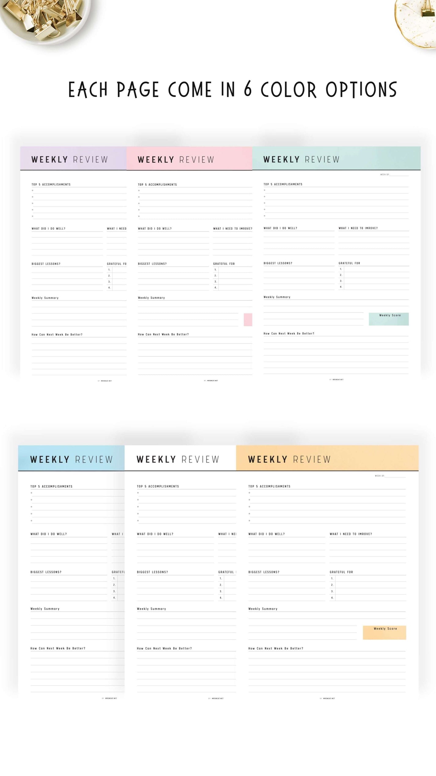 Weekly Review Template Printable mrsneat Weekly Review Template Printable mrsneat