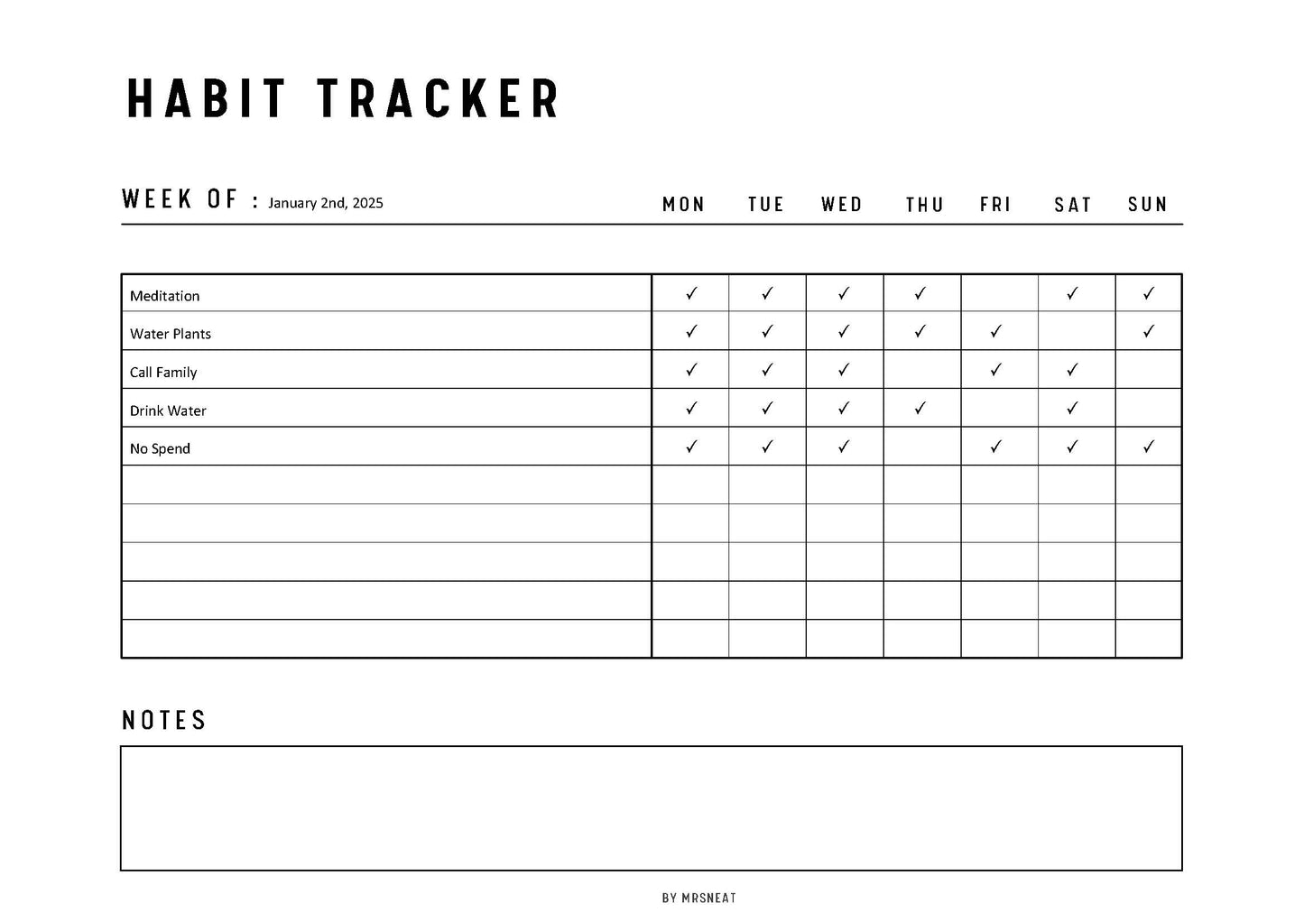 Fillable Habit Tracker Printable, Habit Tracker Journal, Daily Weekly Monthly Habit Tracker, PDF, A4, A5, Letter, Half Letter