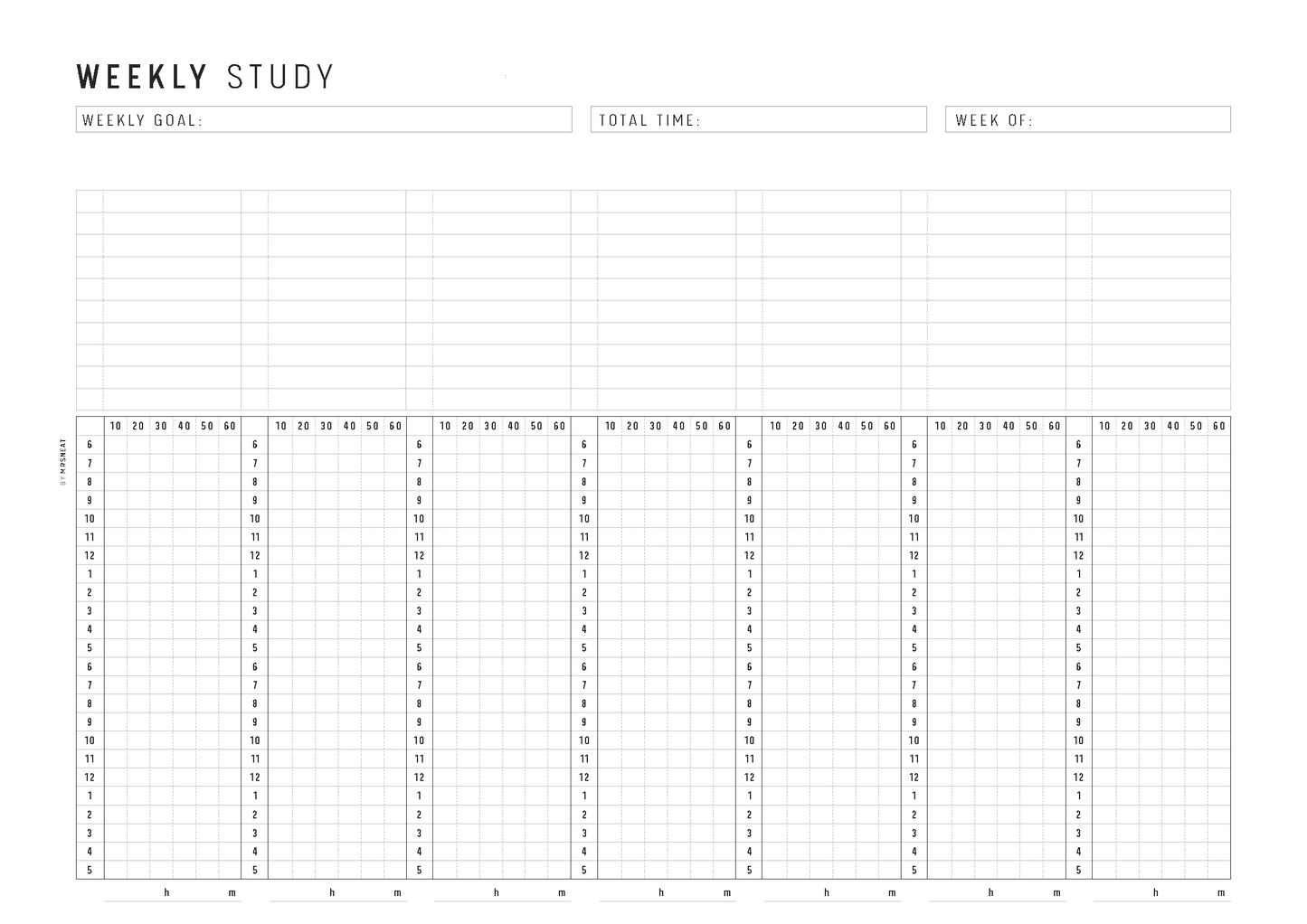 Weekly Study Tracker PRINTABLE: A4, Letter Sizes, 2 Layouts (PDF Download), Weekly Study Planner, Weekly Study Tracker, Weekly Study Page, Study Schedule Plan, Study Schedule Page, Study Tracker Page, Study Template, Study Planner Page, Printable Planner, Study Printable, Study Page Template, Weekly Schedule Page, Schedule Printable