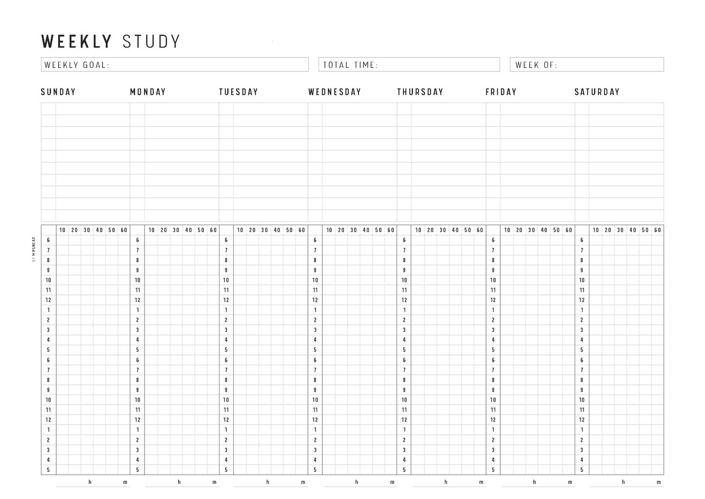 Weekly Study Tracker PRINTABLE: A4, Letter Sizes, 2 Layouts (PDF Download), Weekly Study Planner, Weekly Study Tracker, Weekly Study Page, Study Schedule Plan, Study Schedule Page, Study Tracker Page, Study Template, Study Planner Page, Printable Planner, Study Printable, Study Page Template, Weekly Schedule Page, Schedule Printable