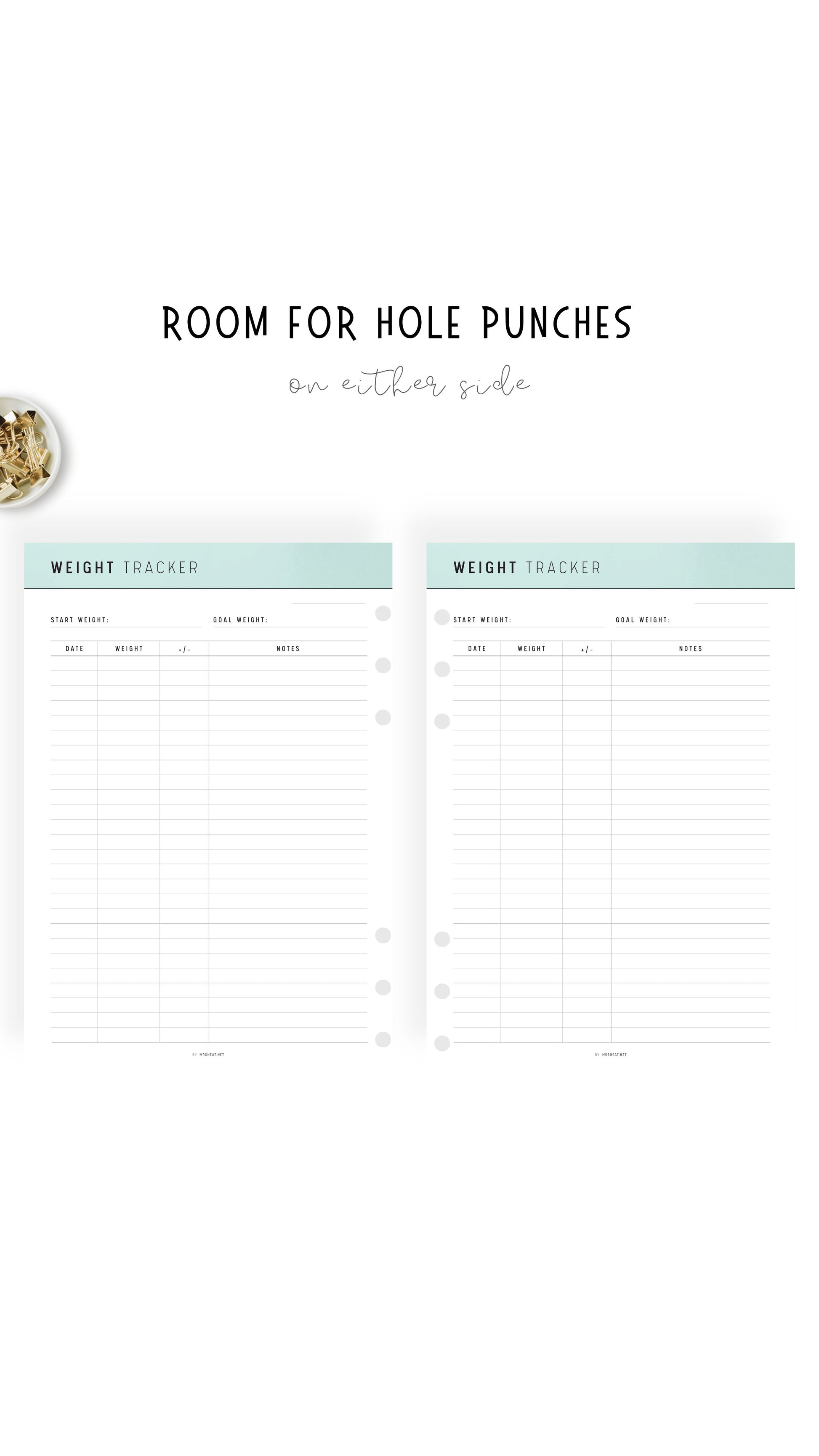 Green Weight Loss Tracker Printable