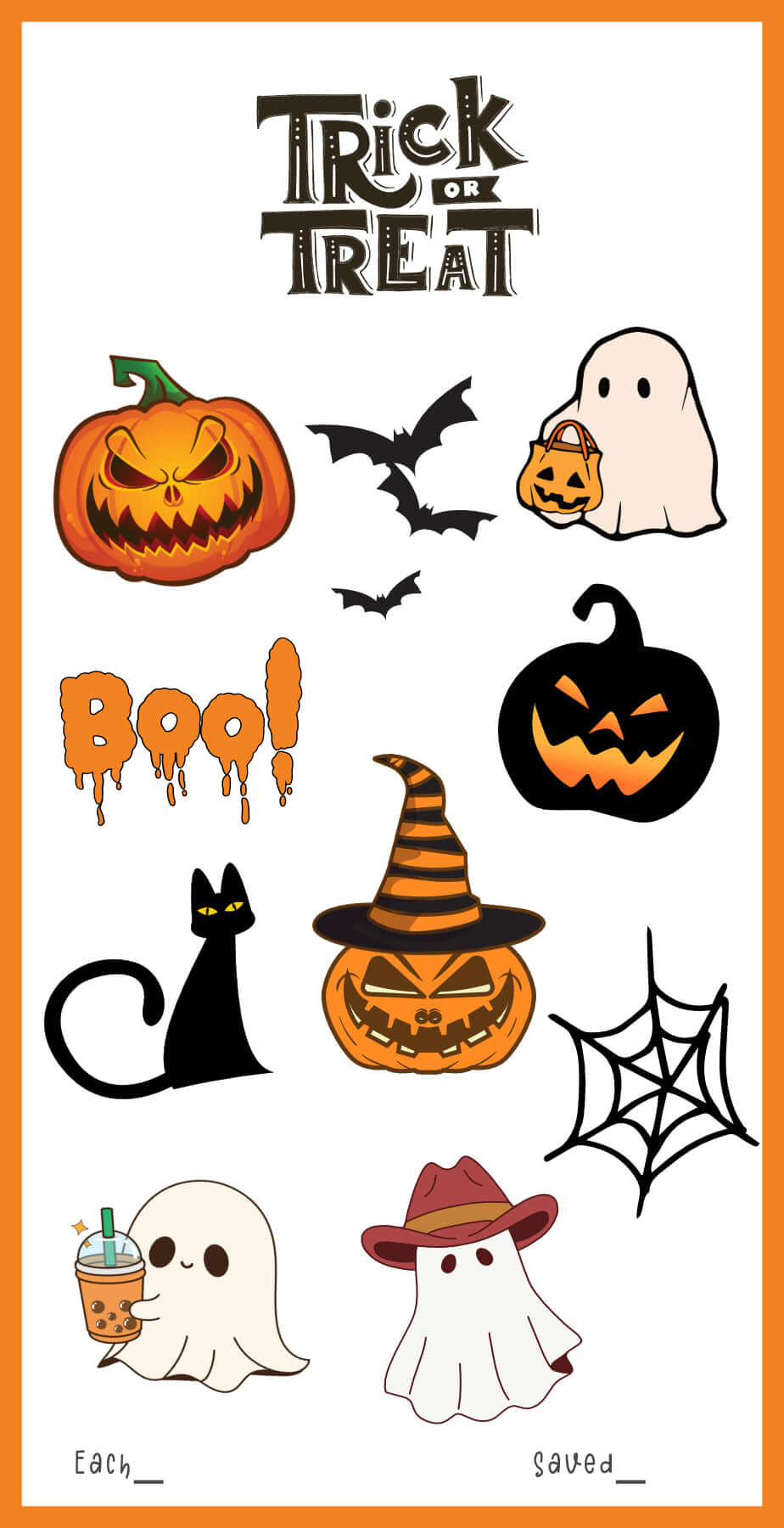 Halloween Savings Challenge PDF, A6, Colorful, 3 versions, Mini Savings, Low Income Savings Challenge