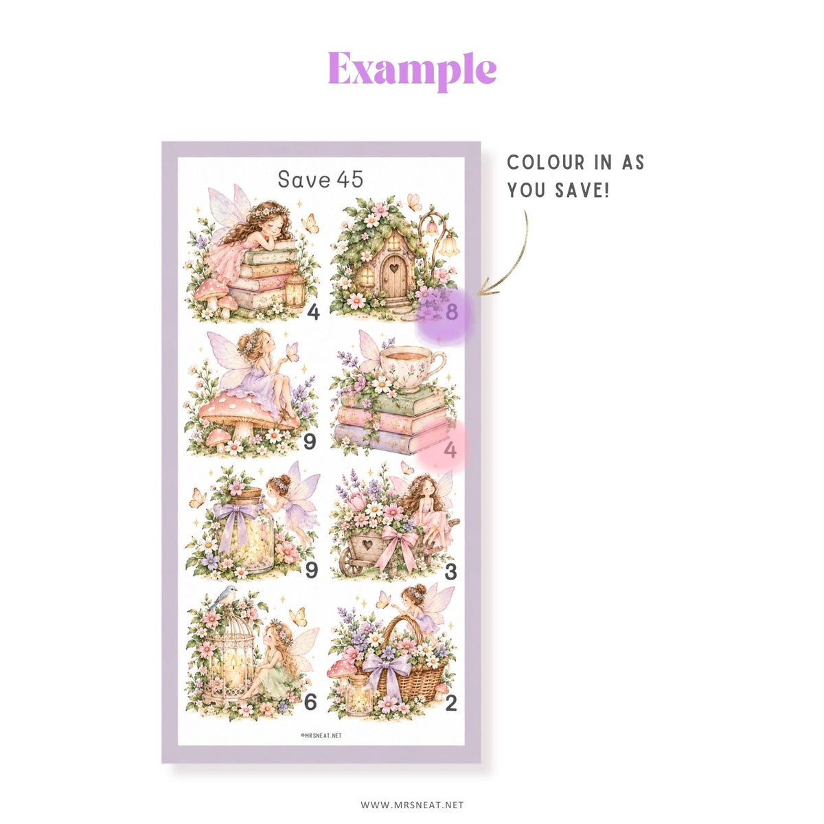 Individual A6 savings challenges arranged on printable A4 pages