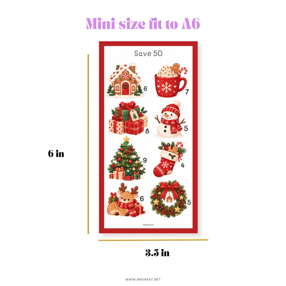 Christmas budget savings challenge with cute watercolor holiday artwork