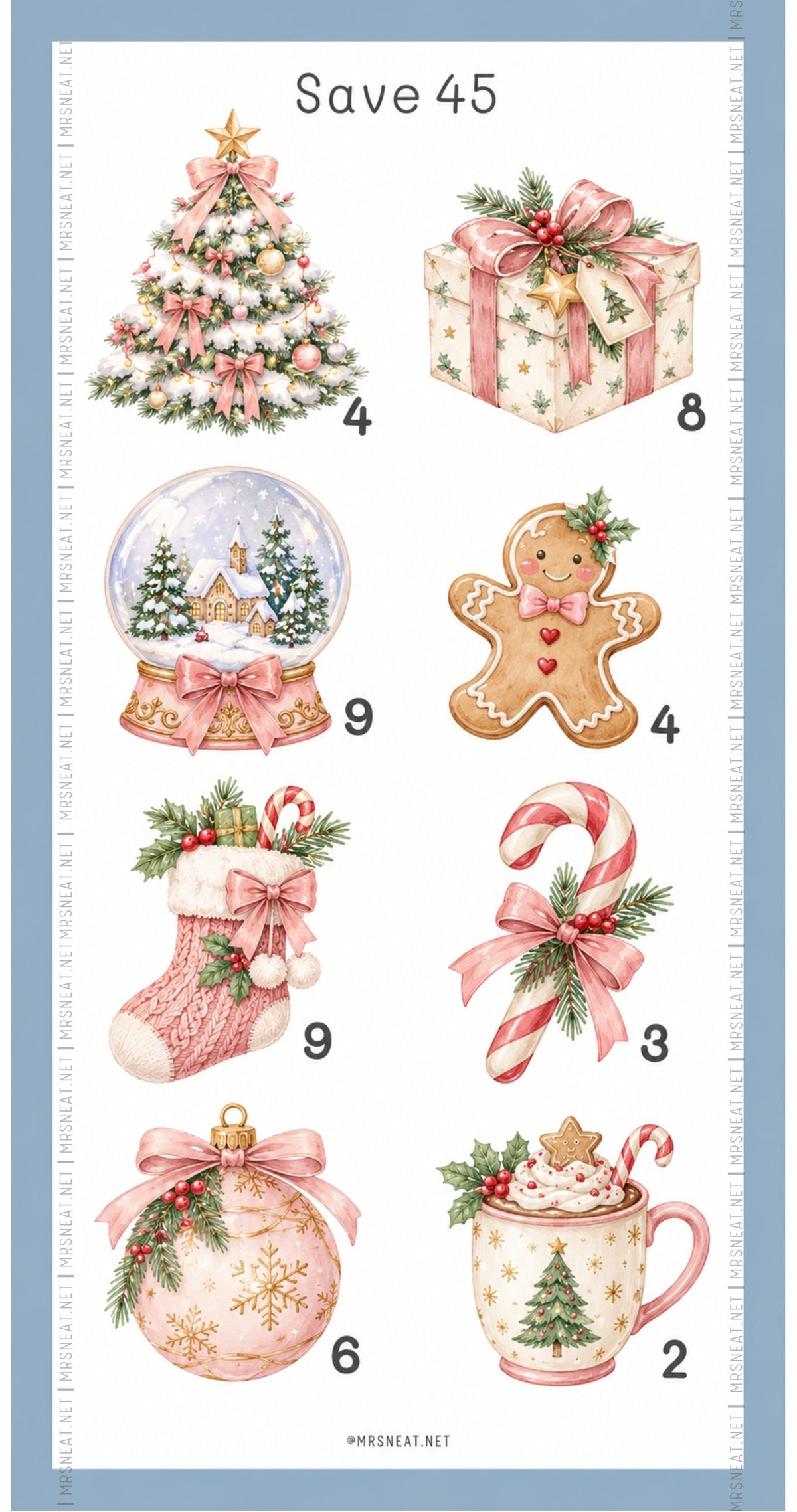 Christmas savings challenge printable for budget planners and savings binders