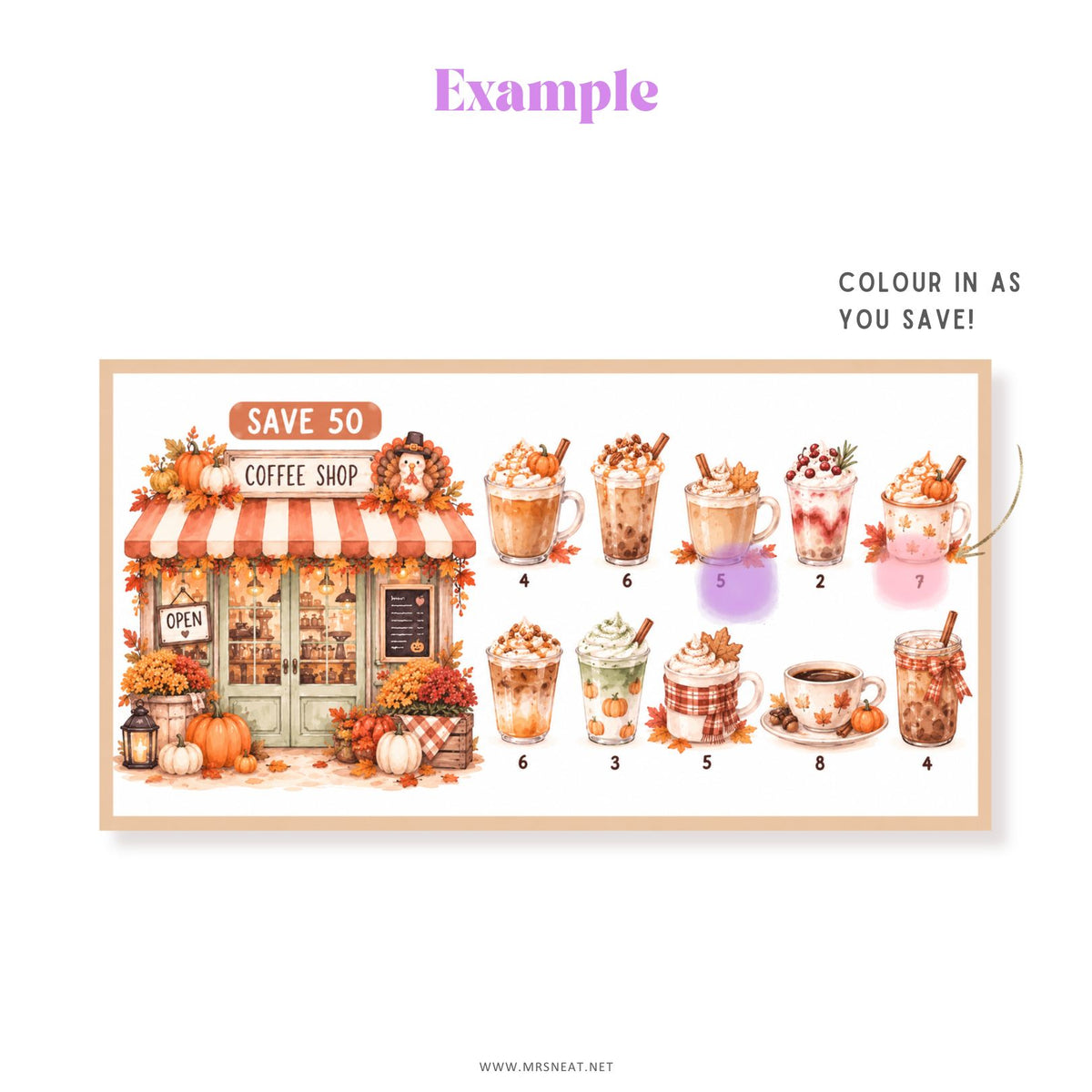 Cozy fall savings challenge printable for financial goals and budgeting