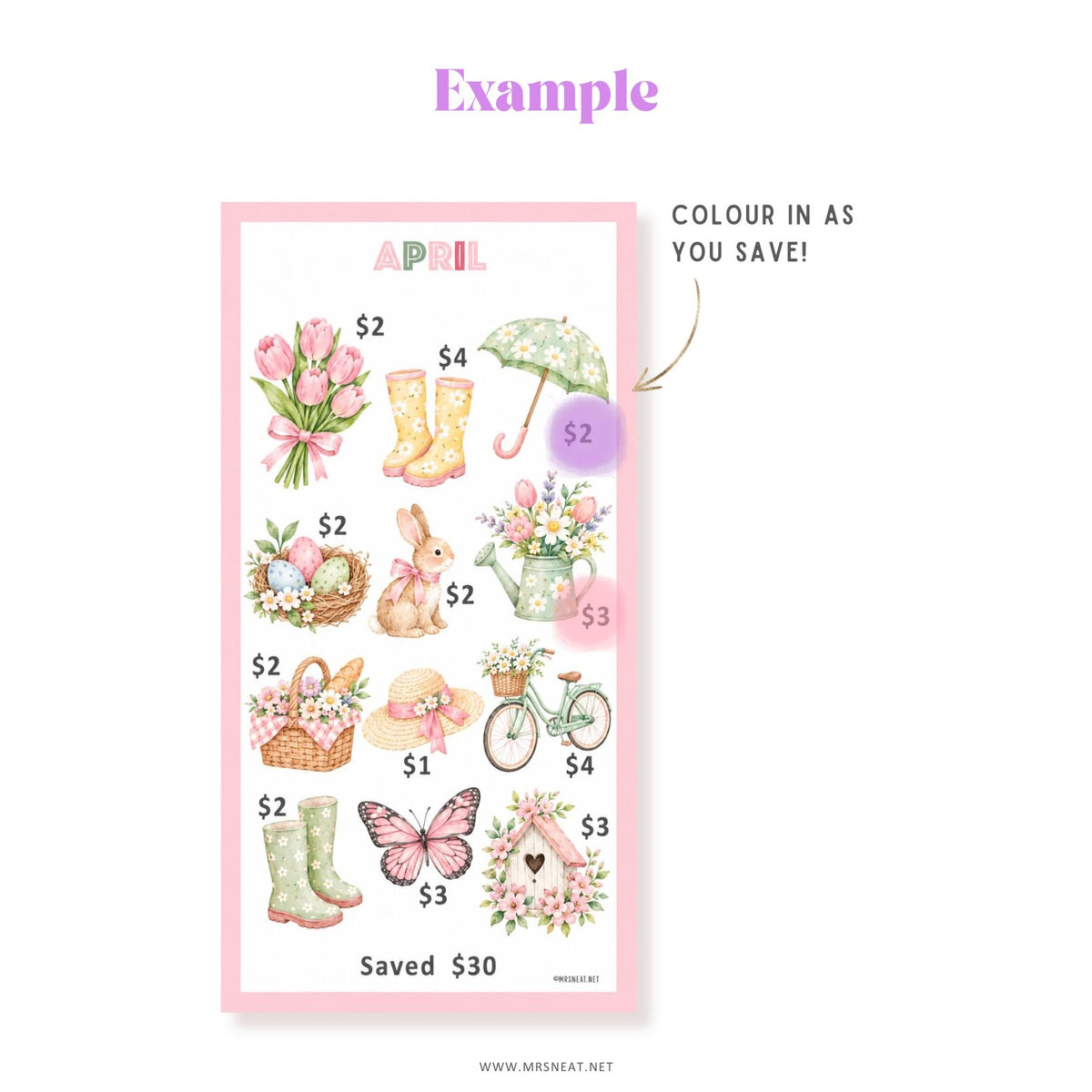 A6 monthly savings challenge printable arranged three per A4 page