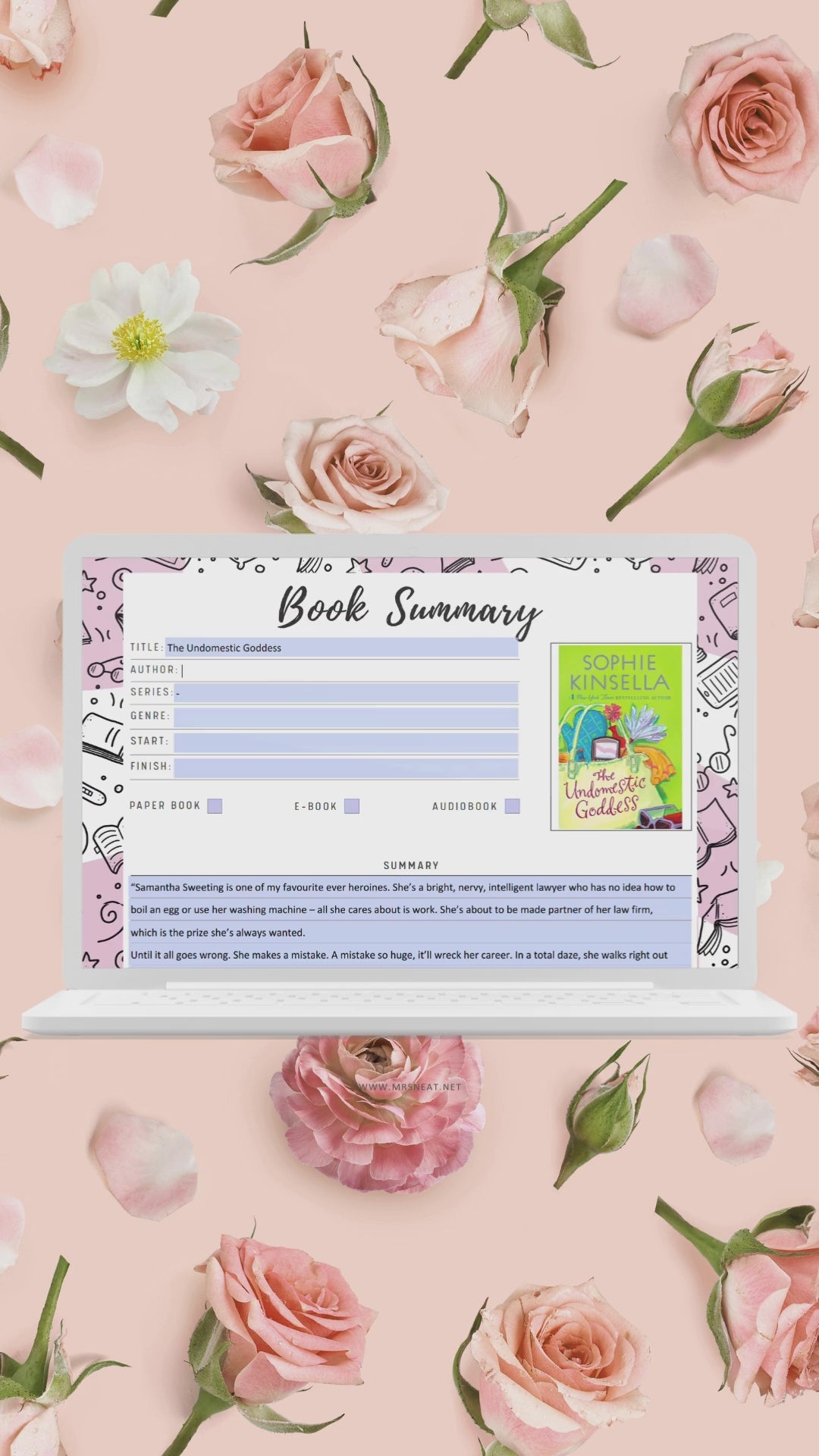 Book Summary Template Printable, 2 versions, 5 Colors, A4, A5, Letter, Half Letter, Digital Planner