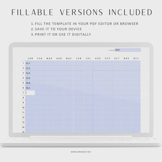365 Day Weight Loss Tracker Printable