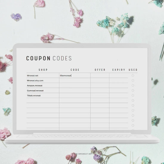 Coupon Code Tracker Printable