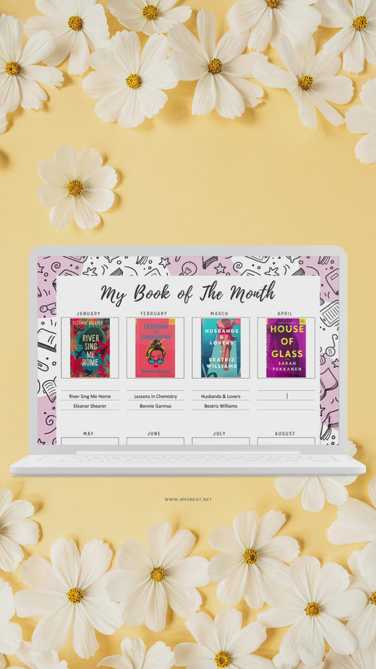 My Book of The Month Template Printable, A4, A5, Letter, Half Letter, 5 Colors, Digital Planner