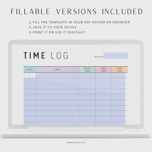 Time Management Planner Printable, A4, A5, Letter, Half Letter, Printable Inserts, Fillable PDF, Fillable Planner, Colorful Page