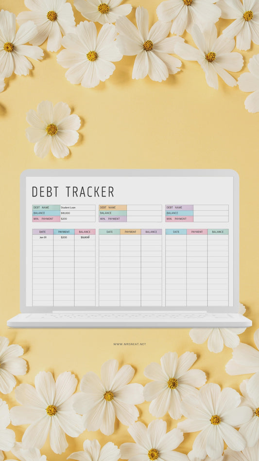 Editable Debt Payment Tracker, PDF, Digital Planner, Printable Planner, 2 Colors, Landscape