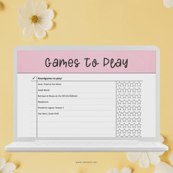 Best Games To Play List Template Printable
