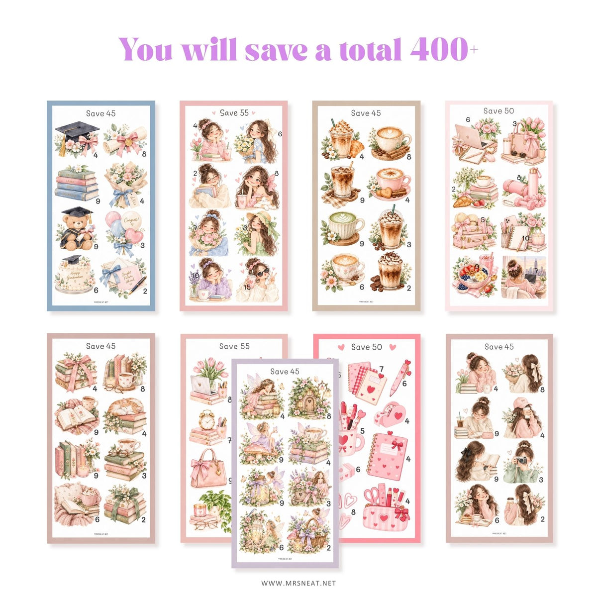 Save $400+ with this collection of printable savings challenges
