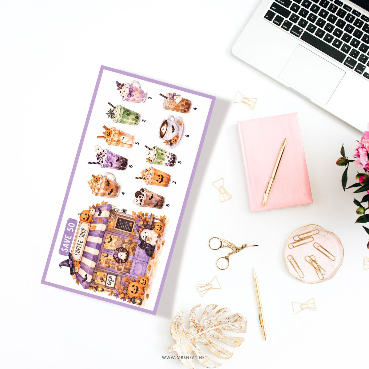 Cute spooky savings challenge printable with Halloween pumpkins and treats